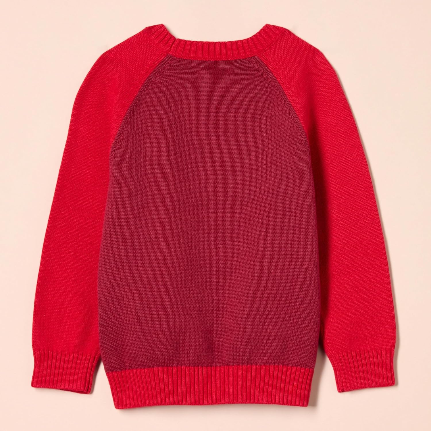 image:imageAmazon Essentials Boys and Toddlers Cotton Knit Pullover Crewneck SweaterRed Color Block