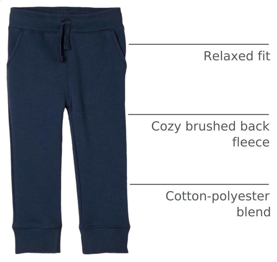 image:imageAmazon Essentials Boys and Toddlers Fleece Jogger Sweatpants with Elastic Waist and Drawstring Multipacks2pack Navy
