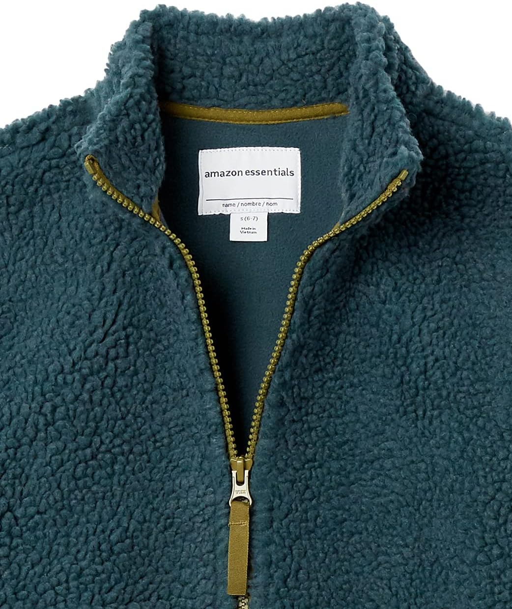 image:imageAmazon Essentials Boys and Toddlers Fleece Lined Sherpa FullZip JacketDark Green