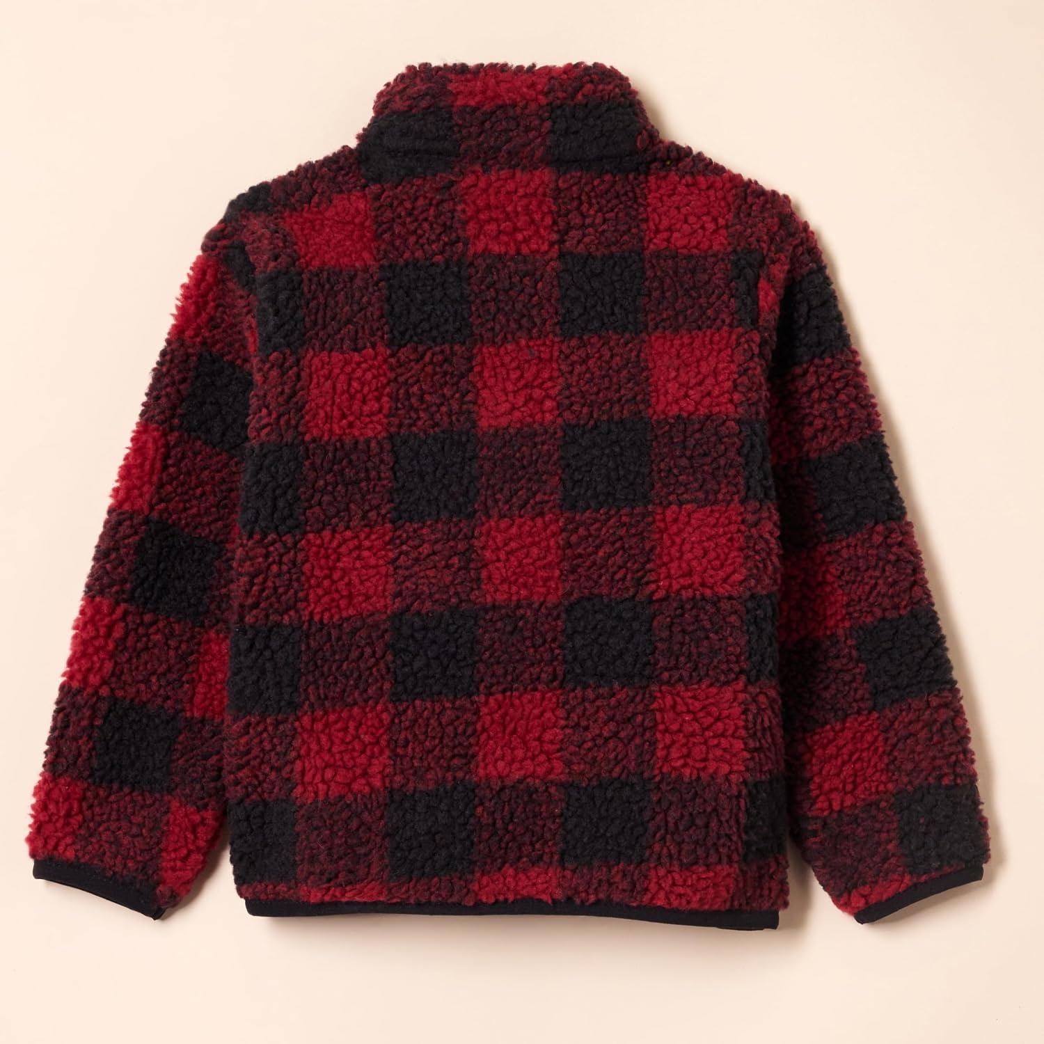 image:imageAmazon Essentials Boys and Toddlers Fleece Lined Sherpa FullZip JacketRed Exploded Buffalo Check
