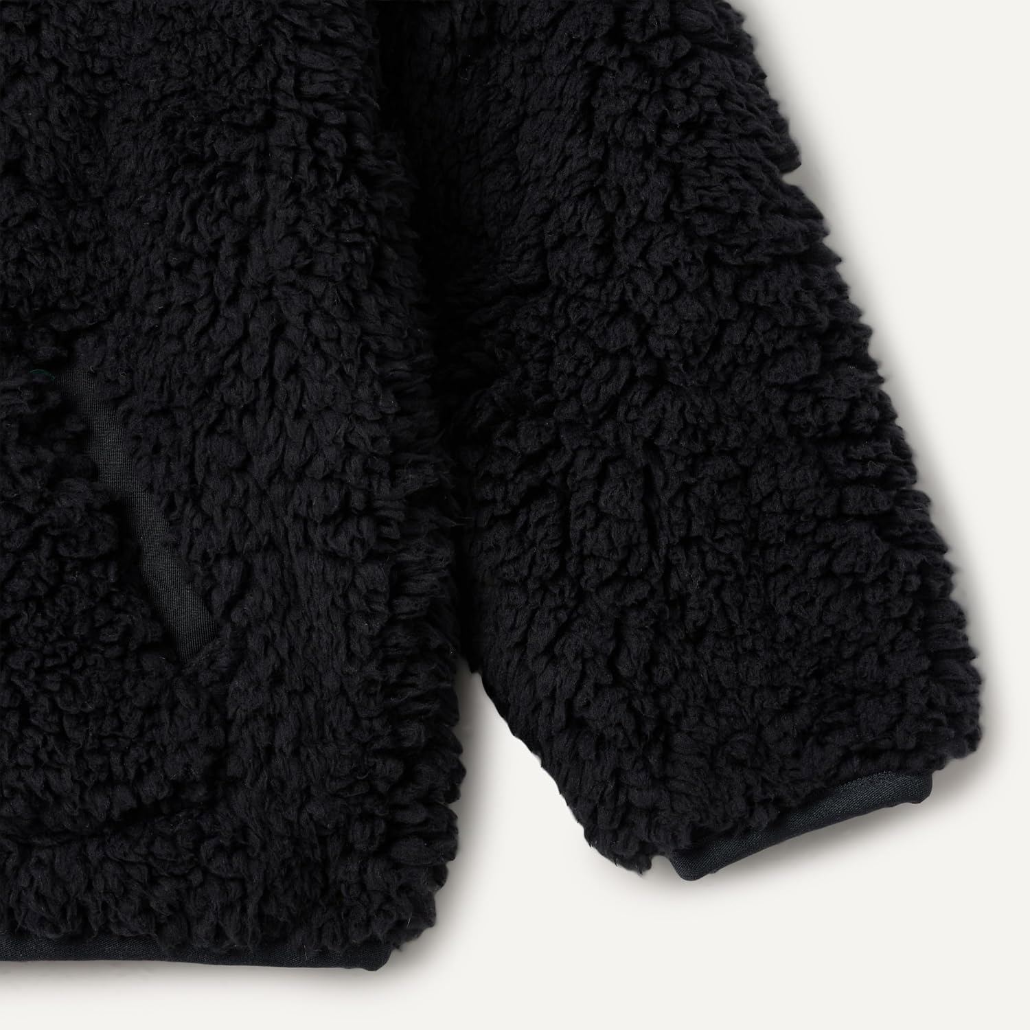 image:imageAmazon Essentials Boys and Toddlers Half Zip Sherpa Hoodie Sweatshirt with Kangaroo PocketBlack
