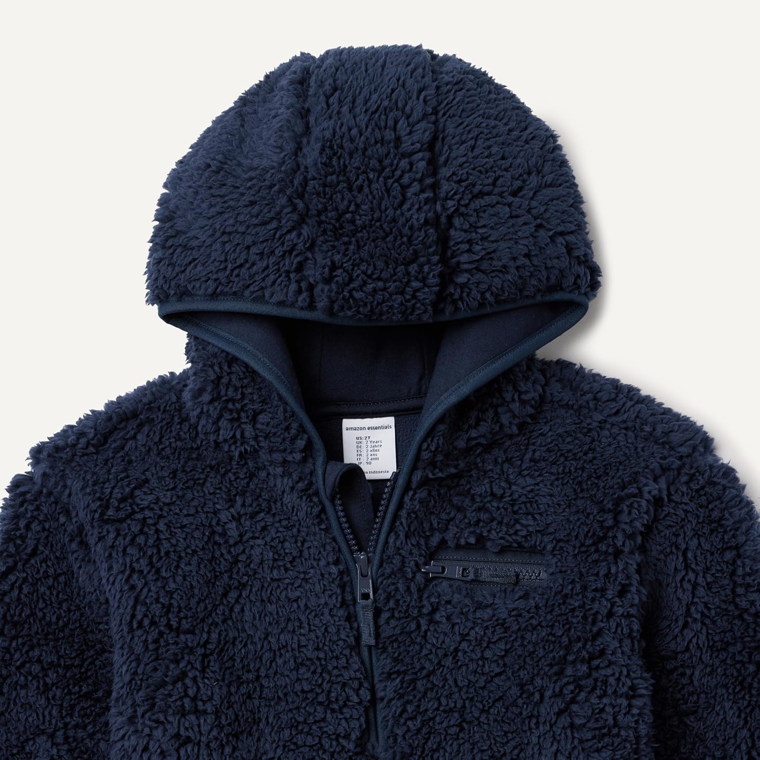 image:imageAmazon Essentials Boys and Toddlers Half Zip Sherpa Hoodie Sweatshirt with Kangaroo PocketNavy