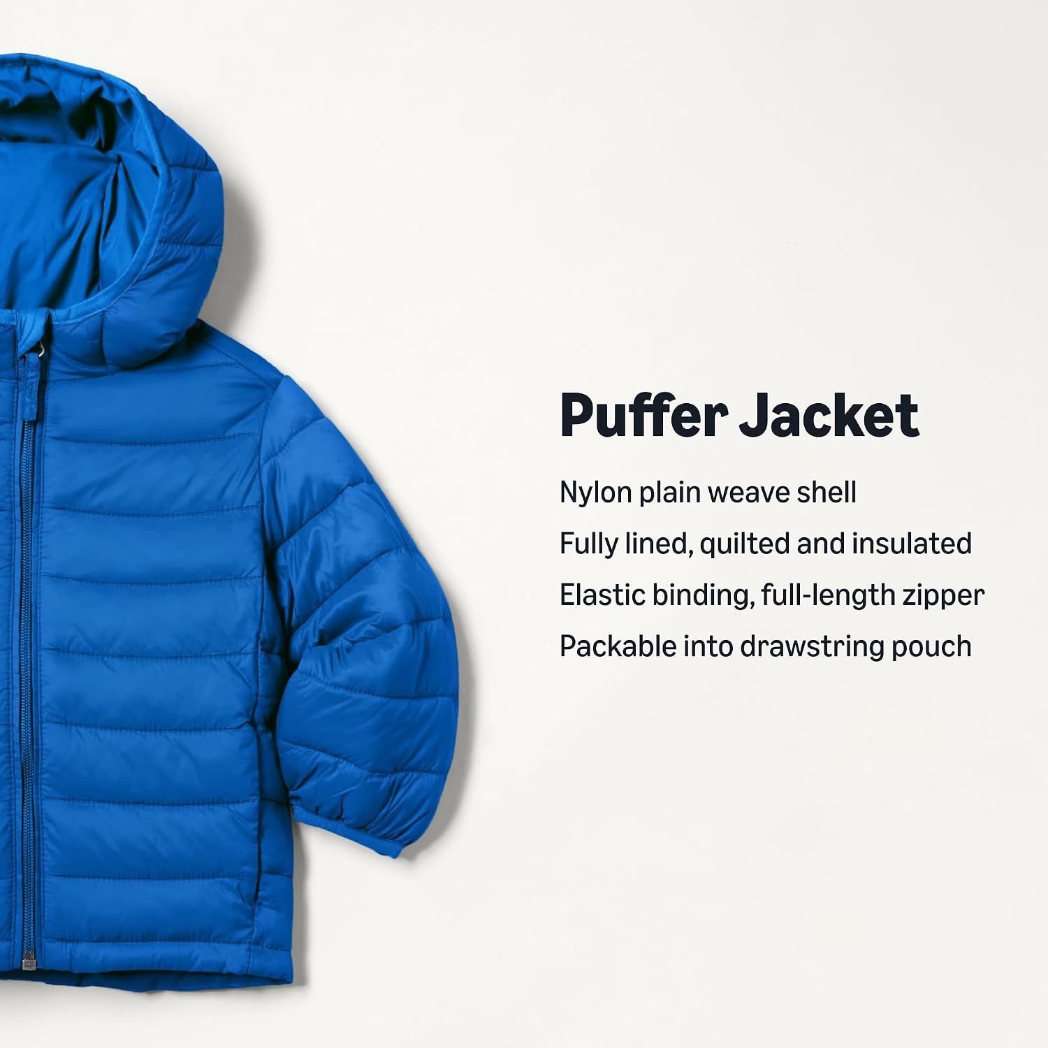 image:imageAmazon Essentials Boys and Toddlers Lightweight WaterResistant Packable Hooded Insulated Puffer JacketBlue