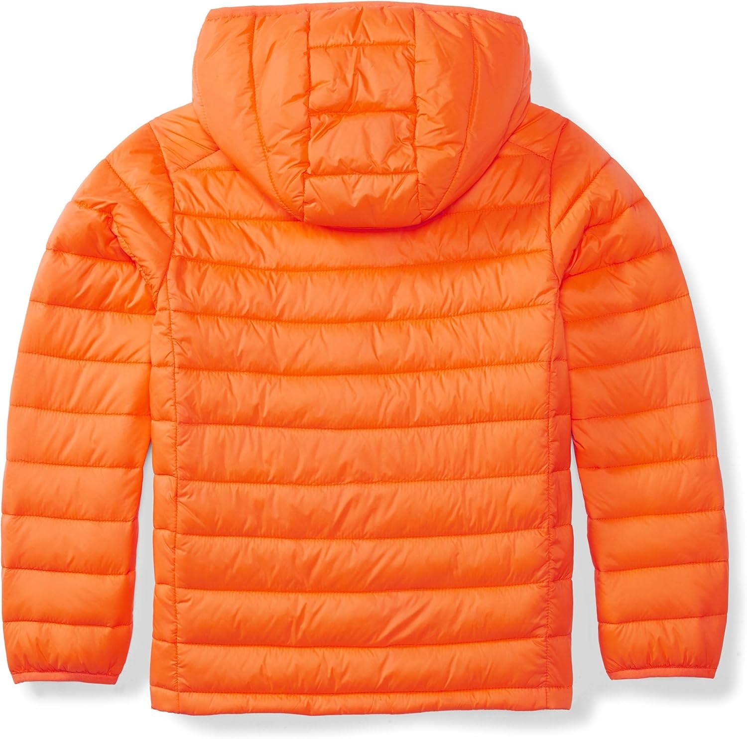 image:imageAmazon Essentials Boys and Toddlers Lightweight WaterResistant Packable Hooded Insulated Puffer JacketBright Orange