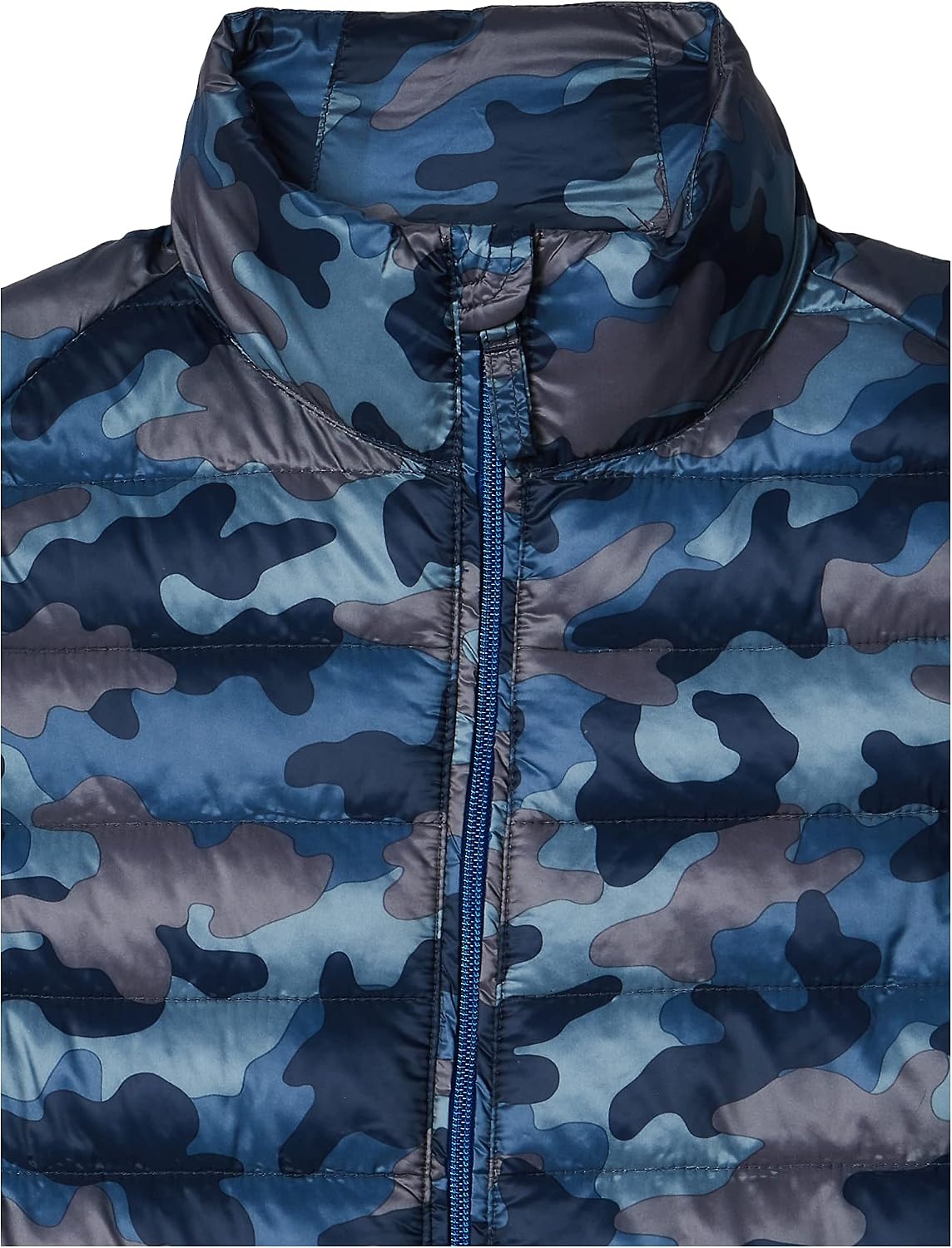 image:imageAmazon Essentials Boys and Toddlers Lightweight WaterResistant Packable Hooded Puffer VestBlue Camo