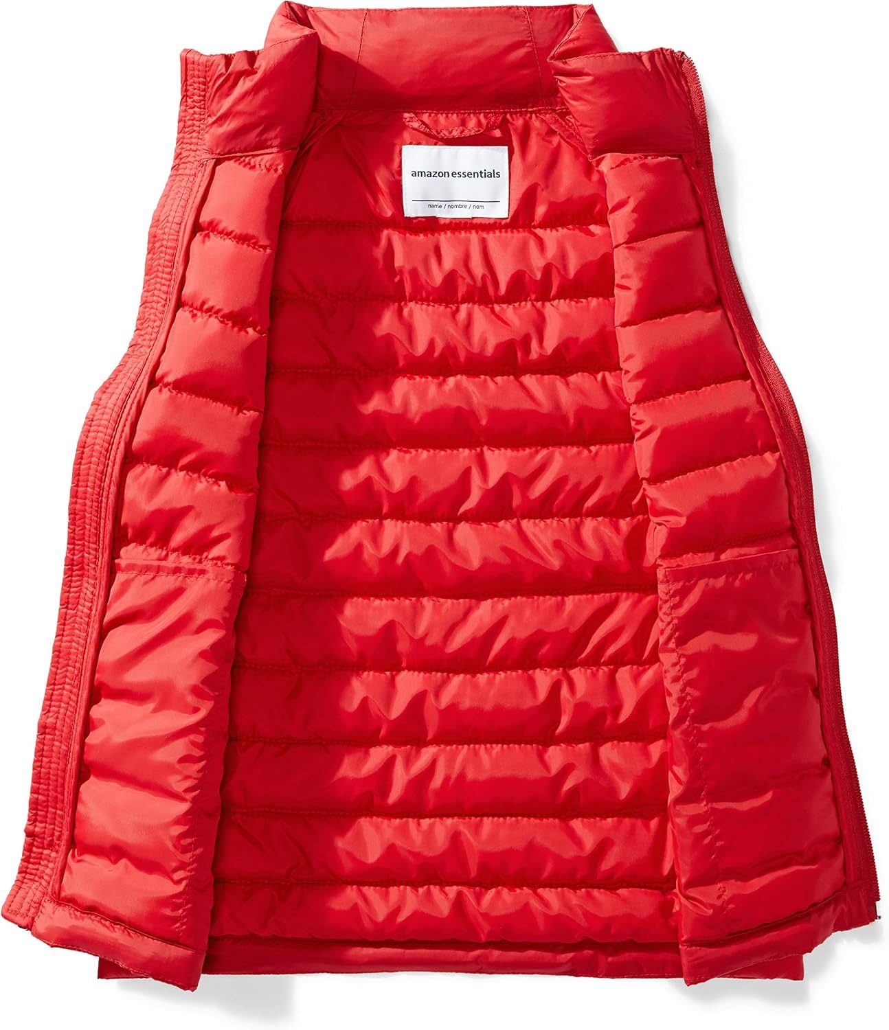 image:imageAmazon Essentials Boys and Toddlers Lightweight WaterResistant Packable Hooded Puffer VestRed