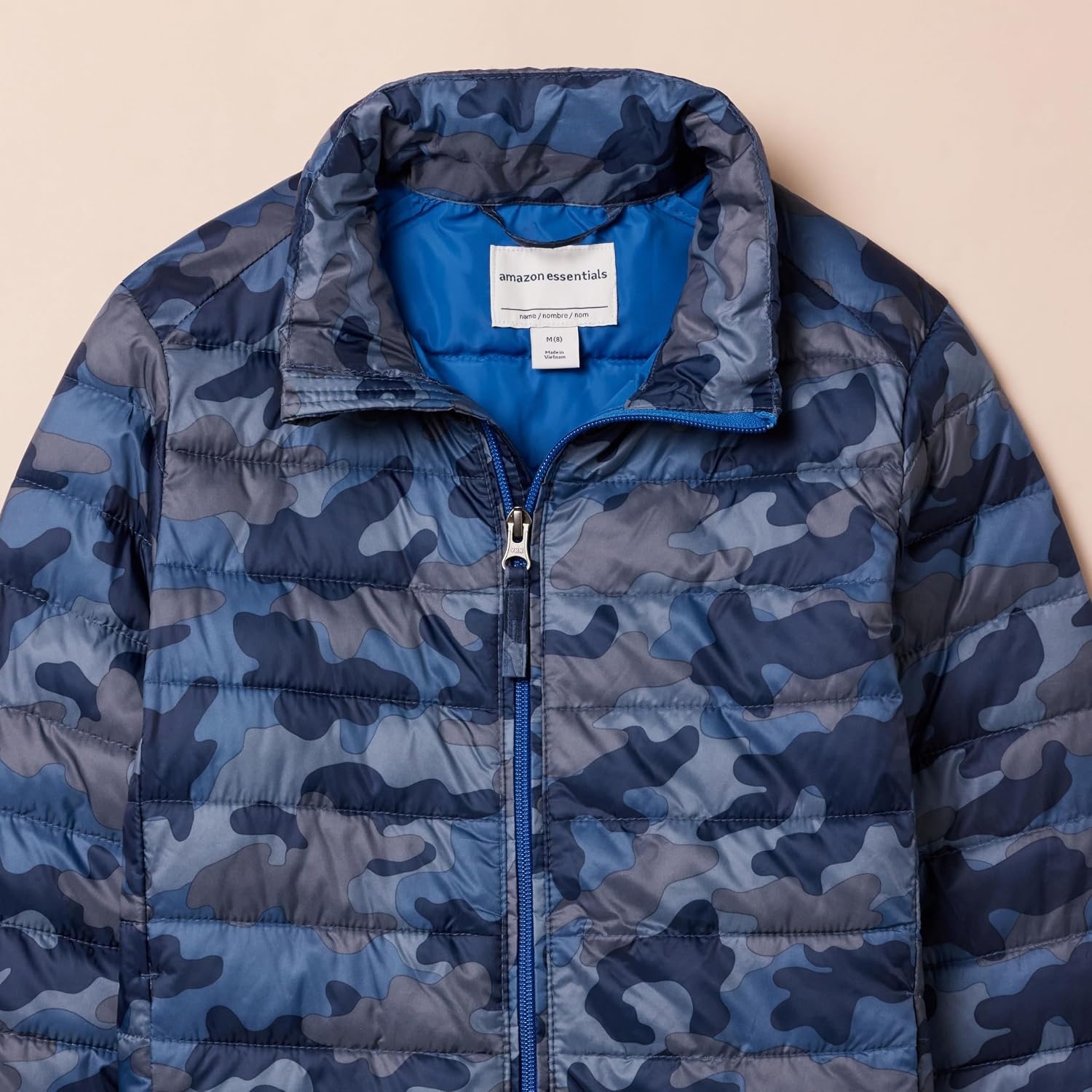 image:imageAmazon Essentials Boys and Toddlers Lightweight WaterResistant Packable Puffer JacketBlue Camo