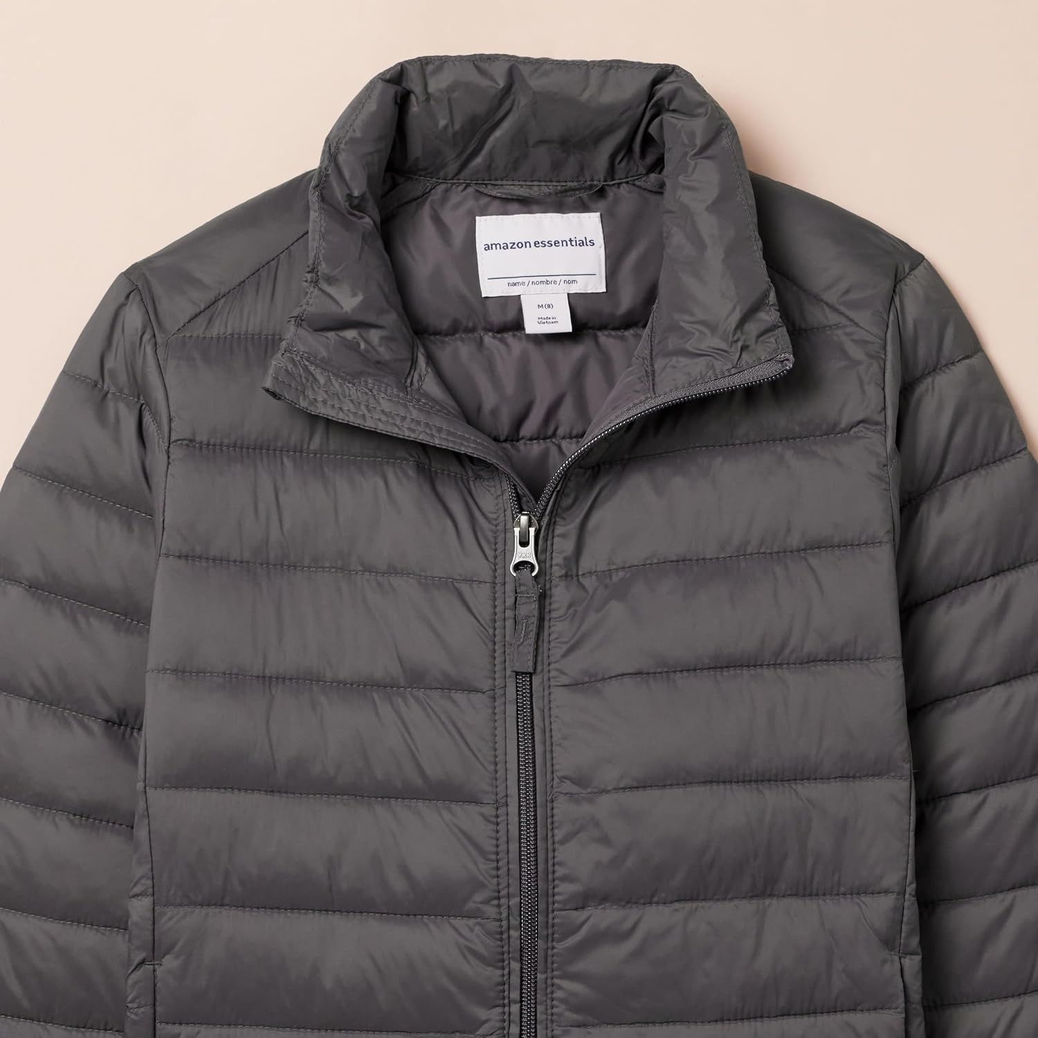 image:imageAmazon Essentials Boys and Toddlers Lightweight WaterResistant Packable Puffer JacketDark Grey
