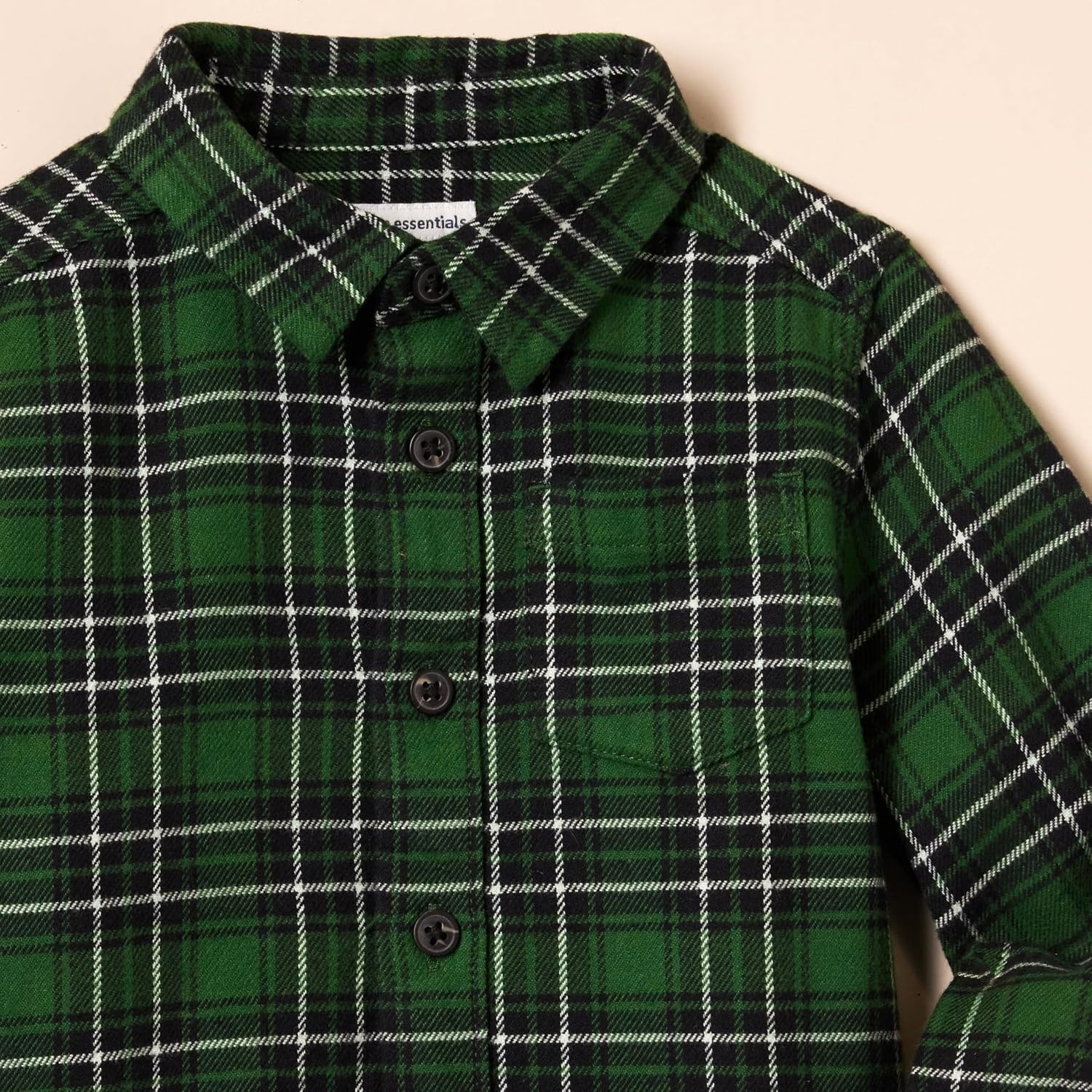 image:imageAmazon Essentials Boys and Toddlers Long Sleeve Flannel Button Down ShirtGreen