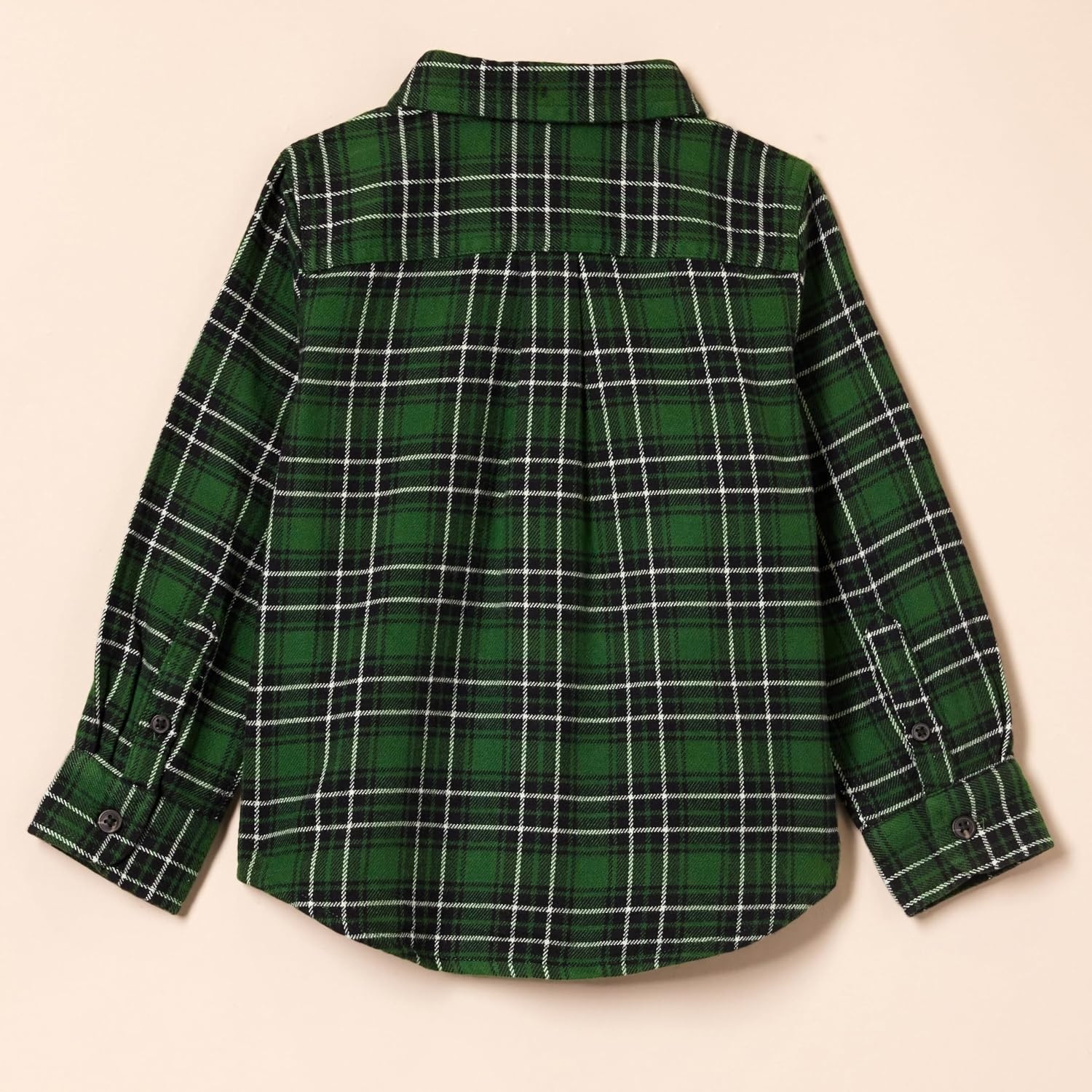 image:imageAmazon Essentials Boys and Toddlers Long Sleeve Flannel Button Down ShirtGreen