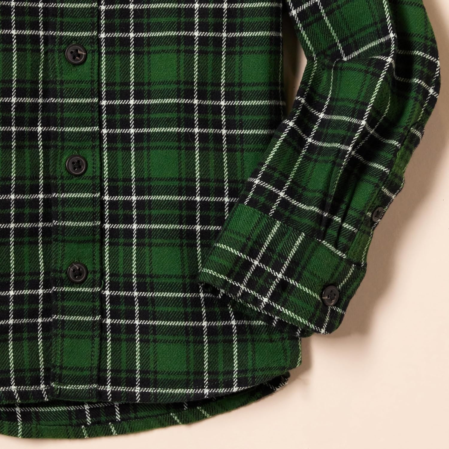 image:imageAmazon Essentials Boys and Toddlers Long Sleeve Flannel Button Down ShirtGreen