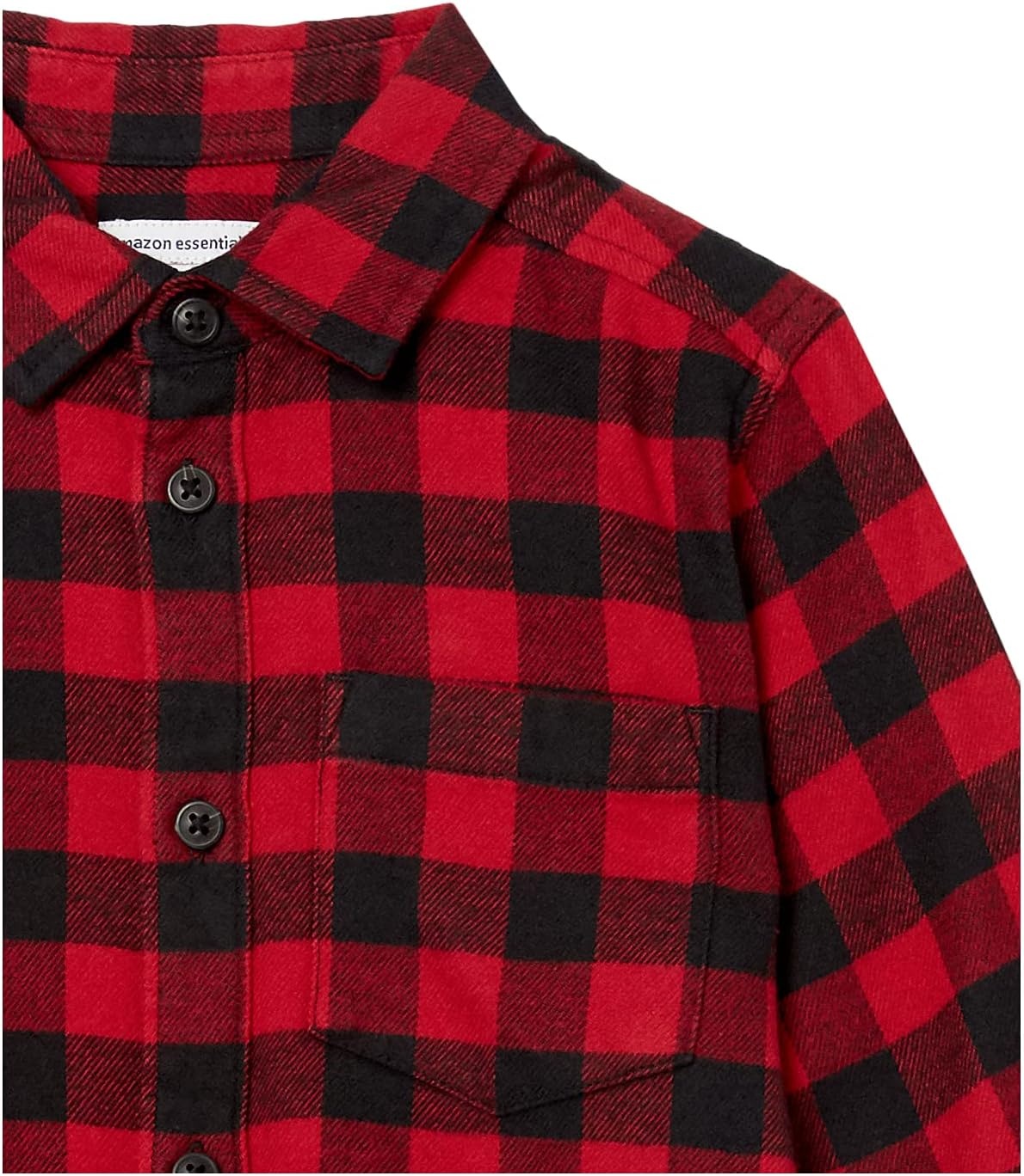 image:imageAmazon Essentials Boys and Toddlers Long Sleeve Flannel Button Down ShirtRed Buffalo Check