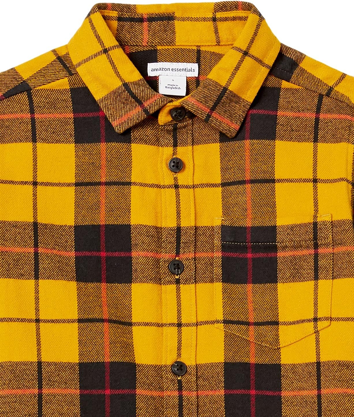 image:imageAmazon Essentials Boys and Toddlers Long Sleeve Flannel Button Down ShirtYellow Plaid