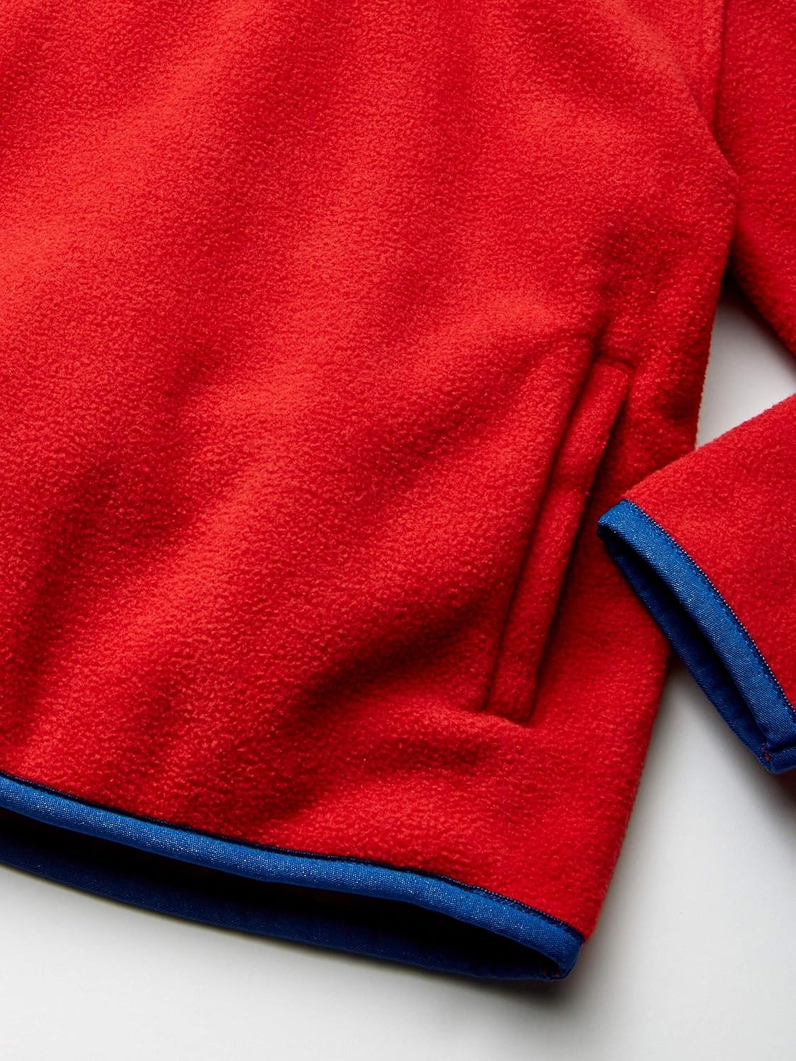 image:imageAmazon Essentials Boys and Toddlers Long Sleeve Midweight Polar Fleece QuarterZip Pullover JacketRed