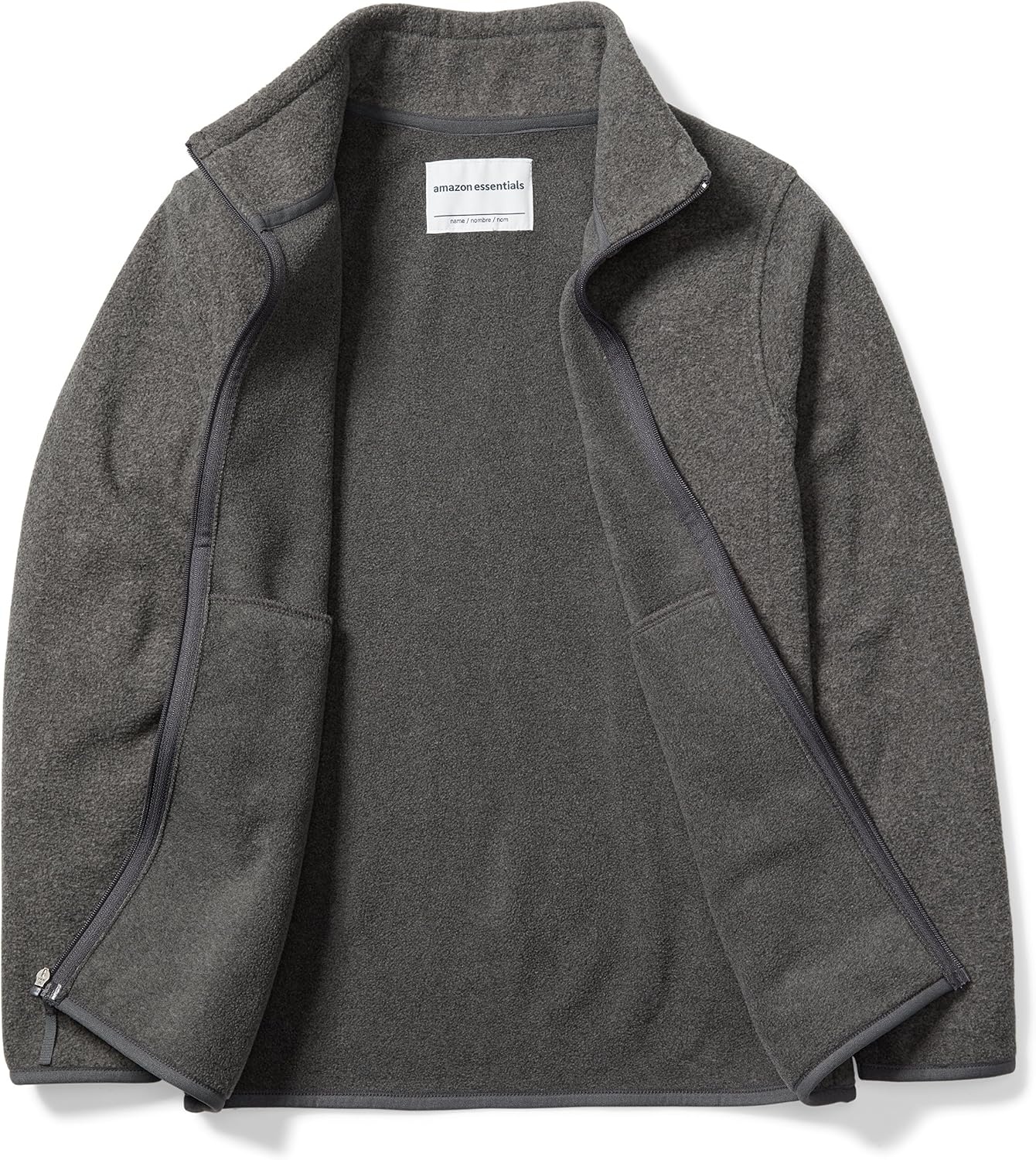 image:imageAmazon Essentials Boys and Toddlers Long Sleeve Polar Fleece FullZip Mock Jacket InsulatedCharcoal Heather