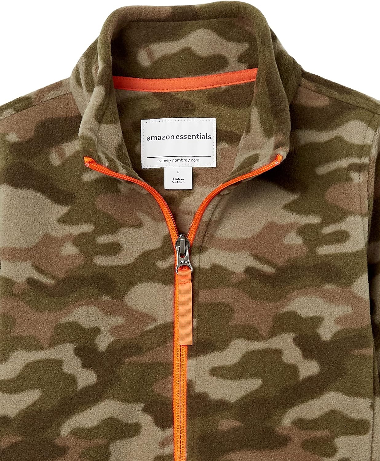 image:imageAmazon Essentials Boys and Toddlers Long Sleeve Polar Fleece FullZip Mock Jacket InsulatedGreen Camo Print