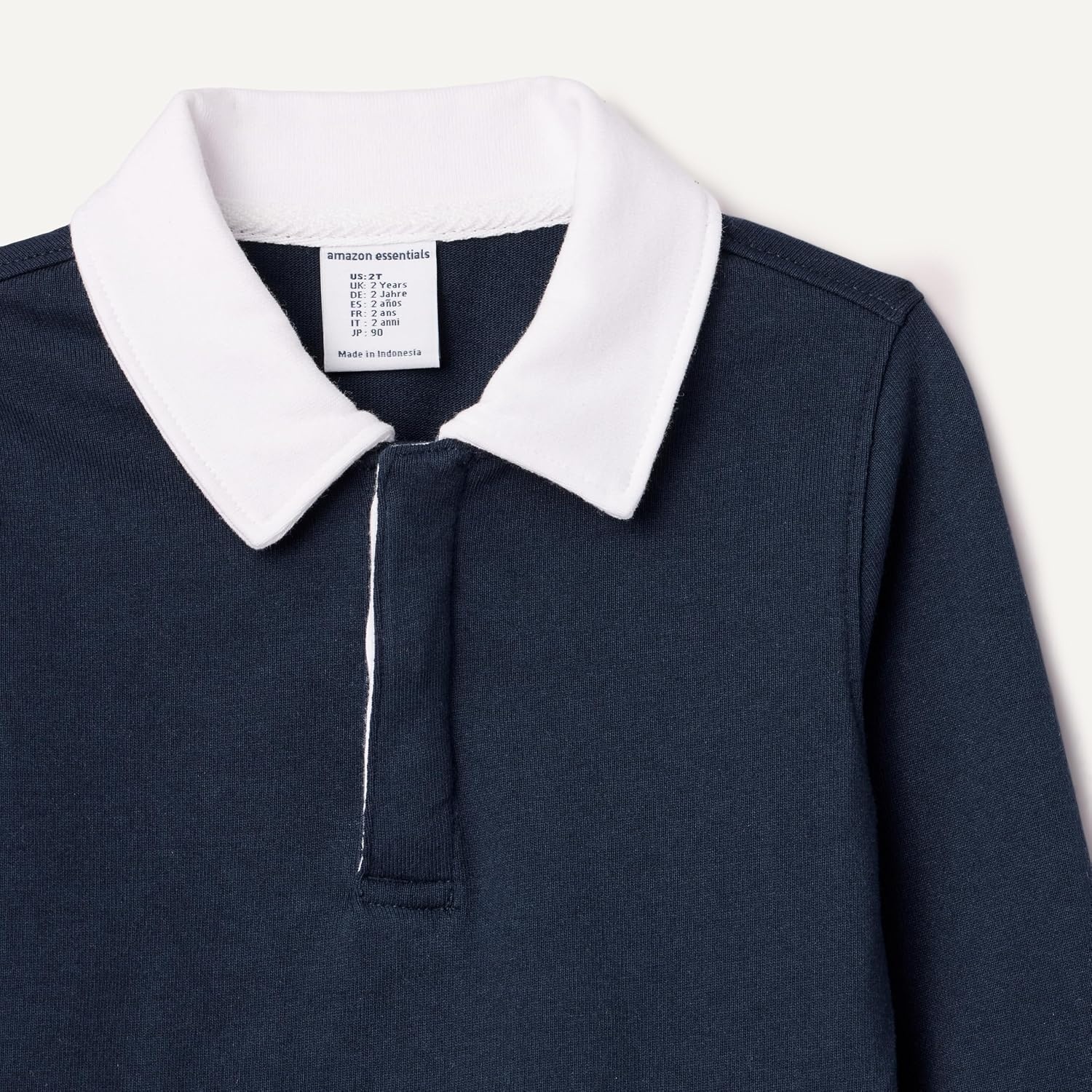 image:imageAmazon Essentials Boys and Toddlers Long Sleeve Rugby Polo ShirtNavy