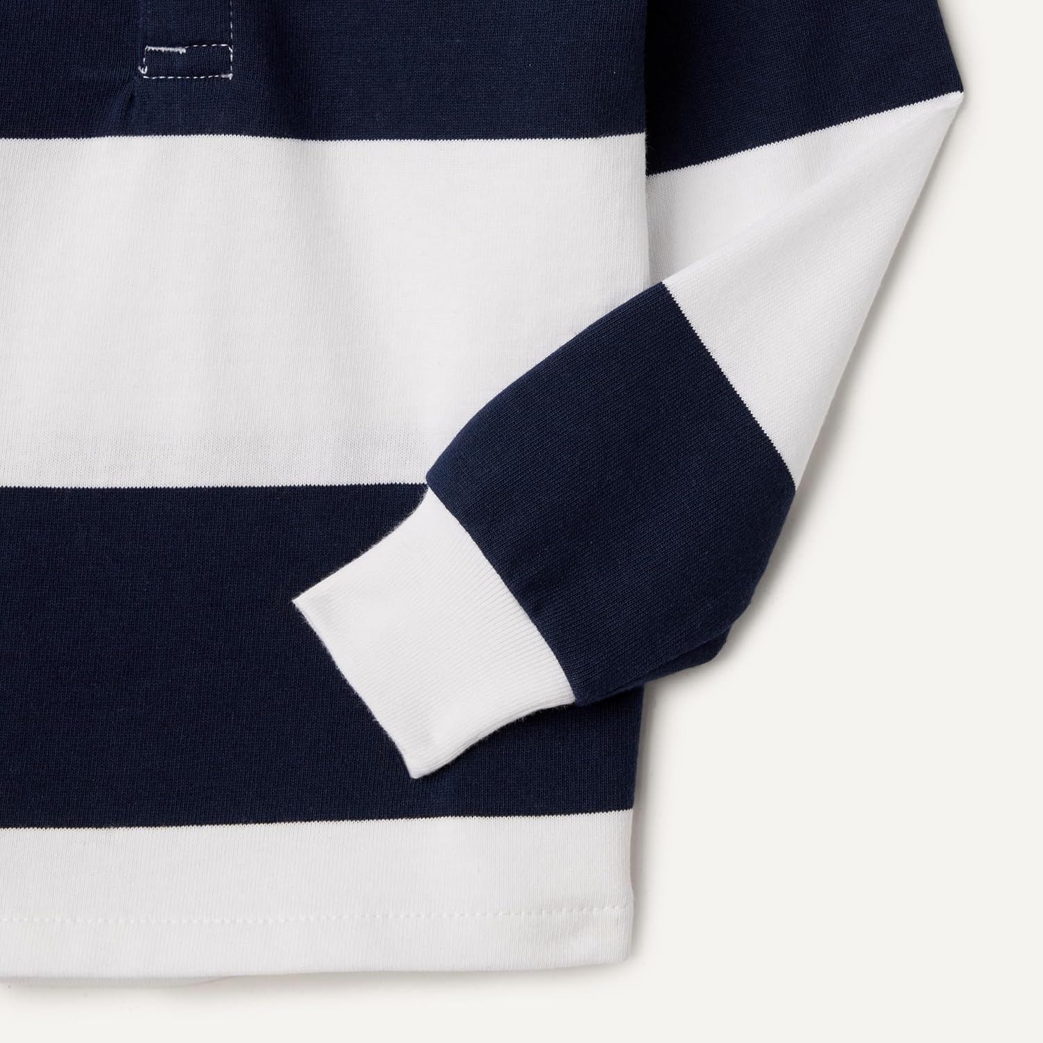 image:imageAmazon Essentials Boys and Toddlers Long Sleeve Rugby Polo ShirtNavy White Rugby Stripe