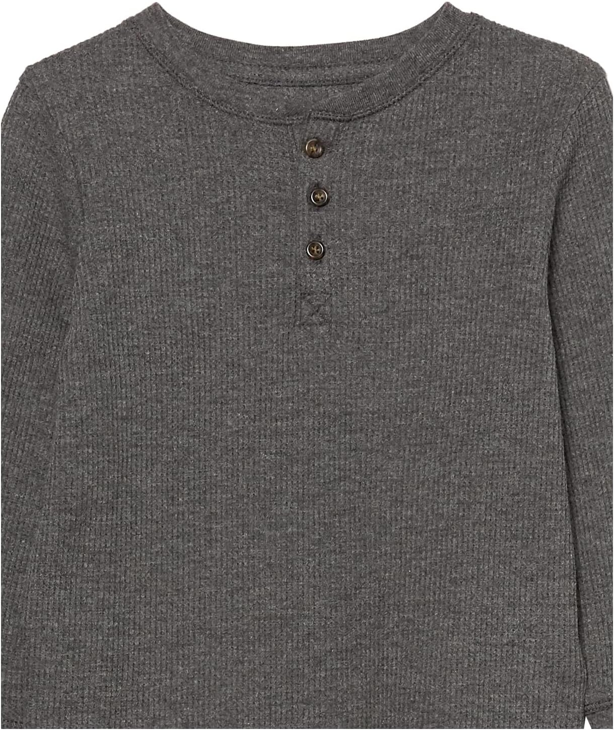 image:imageAmazon Essentials Boys and Toddlers LongSleeve Cotton Thermal TShirt Base Layer Pack of 3Dark GreyGrey Rugby StripeWhite
