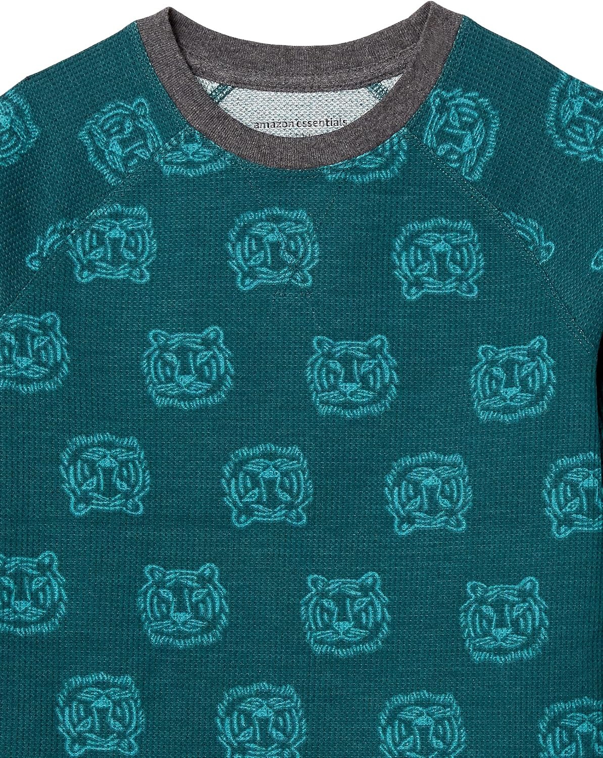 image:imageAmazon Essentials Boys and Toddlers LongSleeve Cotton Thermal TShirt Base Layer Pack of 3Dark Turquoise Green TigerGreyLight Olive