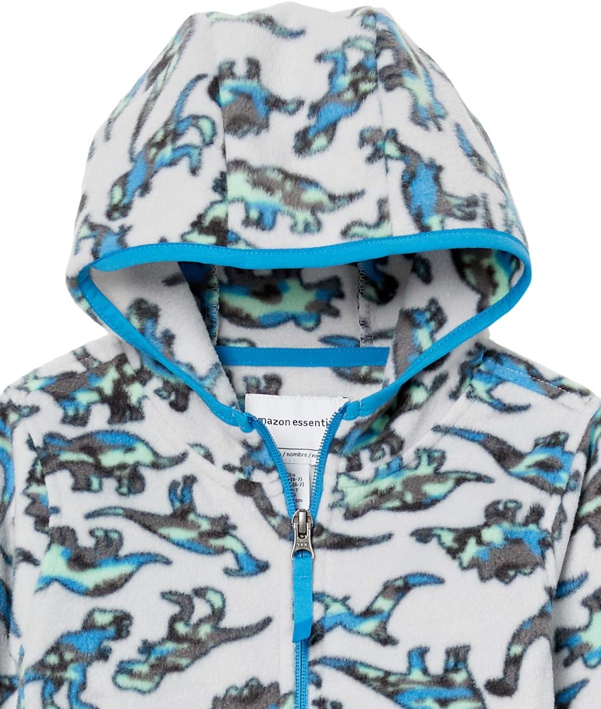 image:imageAmazon Essentials Boys and Toddlers Polar Fleece FullZip Hooded Long Sleeve Insulated Coat JacketDinosaur