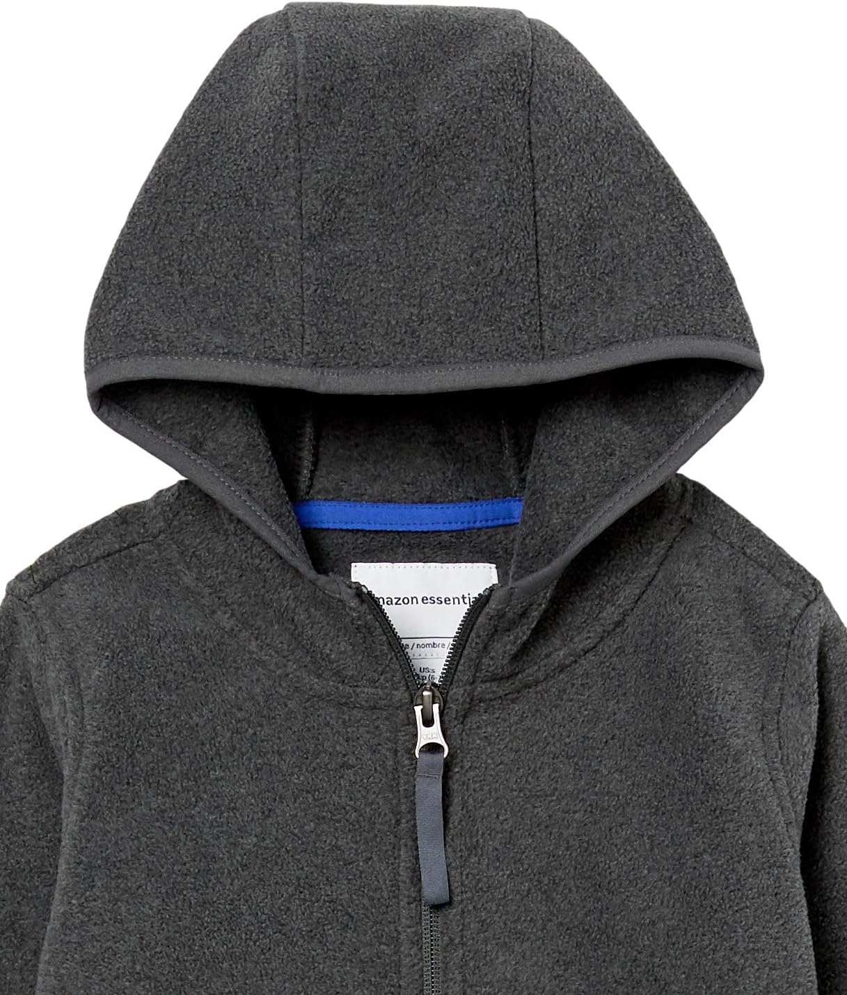 image:imageAmazon Essentials Boys and Toddlers Polar Fleece FullZip Hooded Long Sleeve Insulated Coat JacketGrey Charcoal