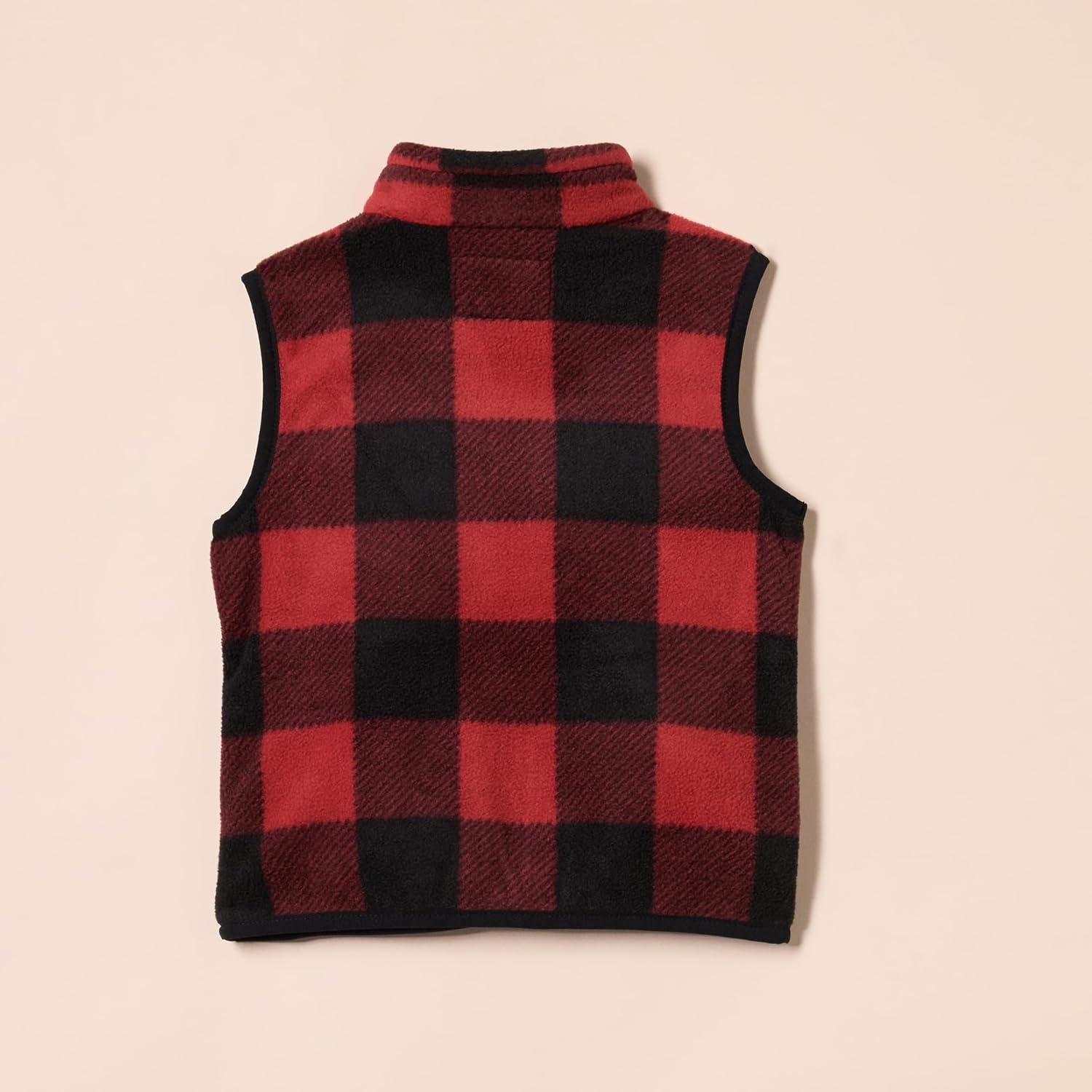 image:imageAmazon Essentials Boys and Toddlers Polar Fleece FullZip MockNeck VestRed Exploded Buffalo Check