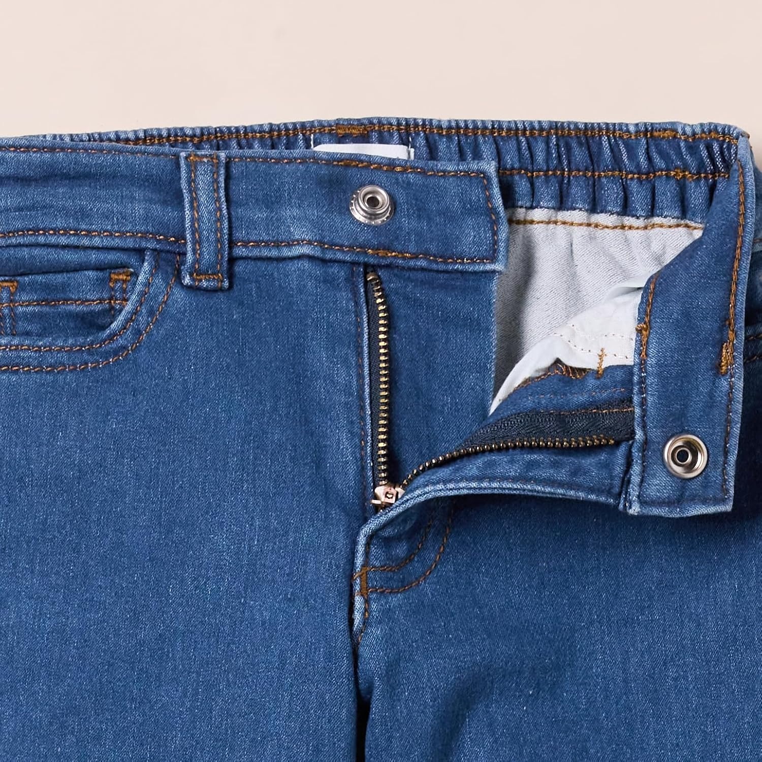image:imageAmazon Essentials Boys and Toddlers PullOn Jean Joggers PantsMedium Indigo