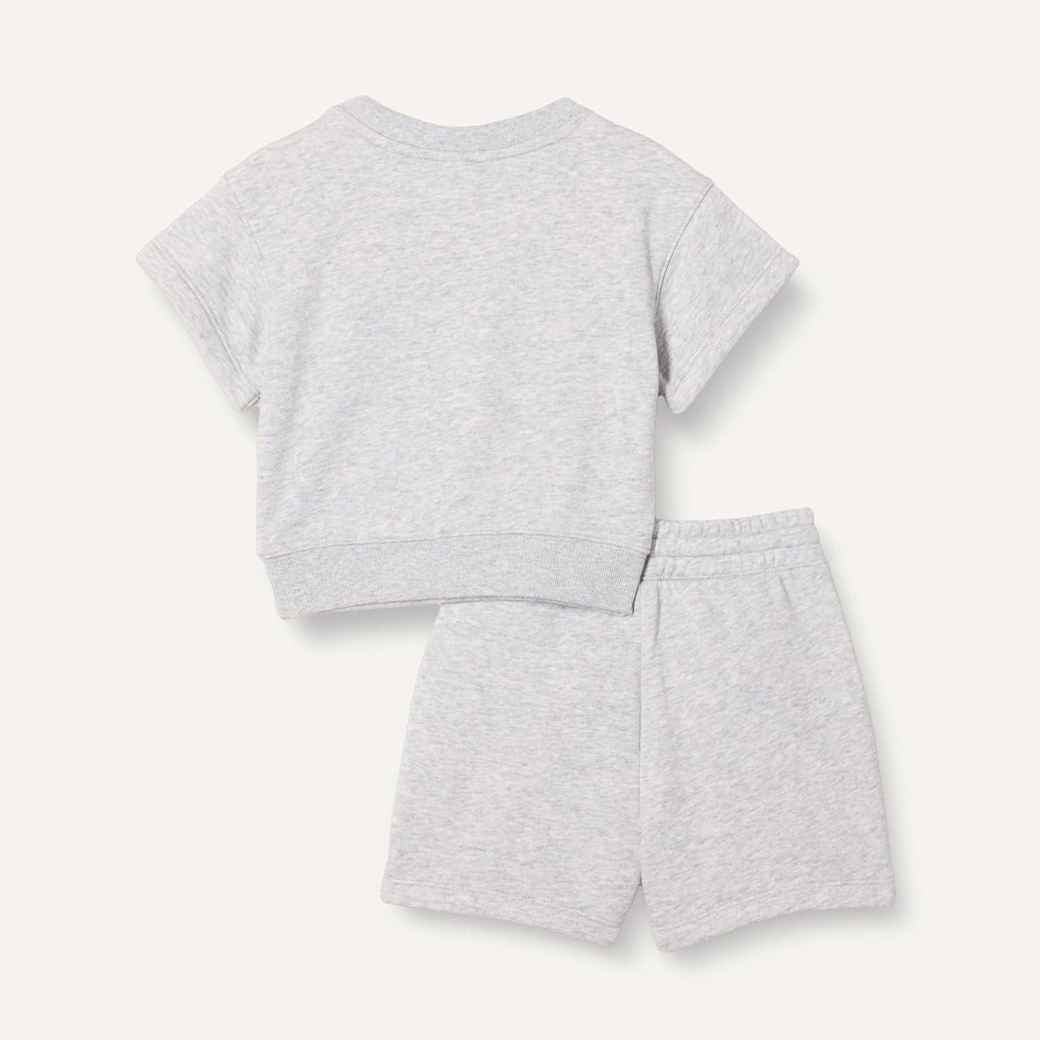 image:imageAmazon Essentials Boys and Toddlers Relaxed Fit Short Sleeve Sweatshirt and Shorts Set Pack of 2Light Grey Heather