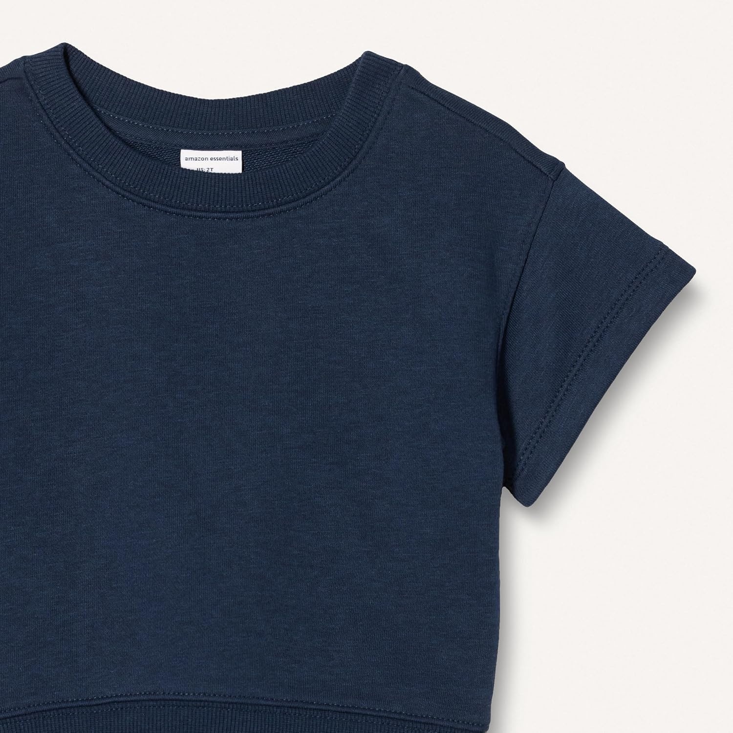 image:imageAmazon Essentials Boys and Toddlers Relaxed Fit Short Sleeve Sweatshirt and Shorts Set Pack of 2Navy