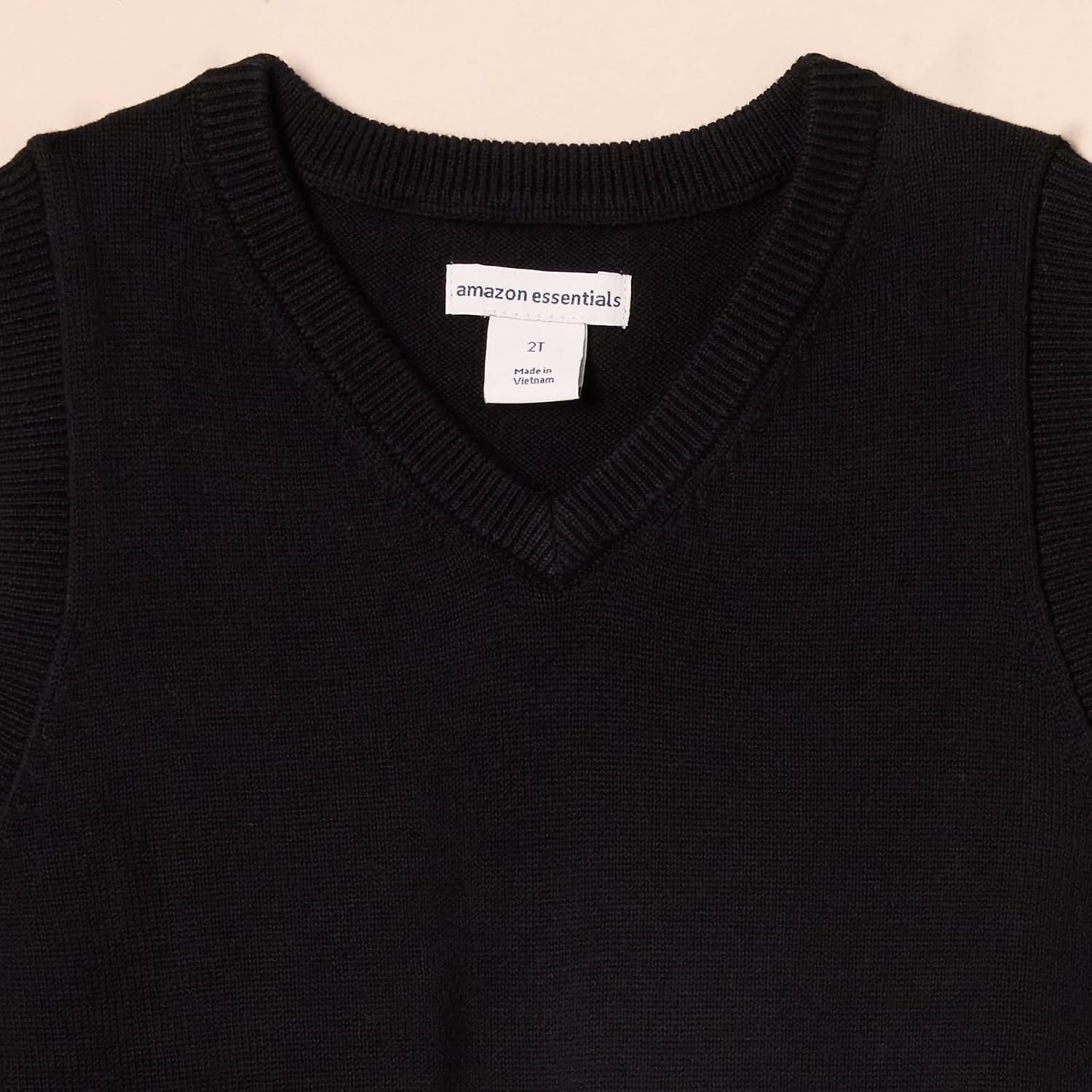 image:imageAmazon Essentials Boys and Toddlers School Uniform Cotton VNeck Sweater VestBlack