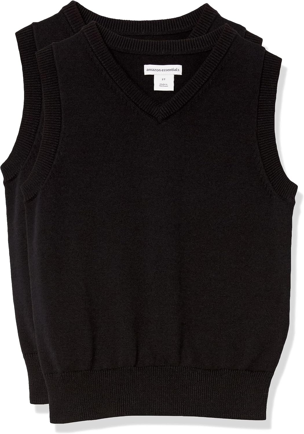 image:imageAmazon Essentials Boys and Toddlers School Uniform Cotton VNeck Sweater VestBlack