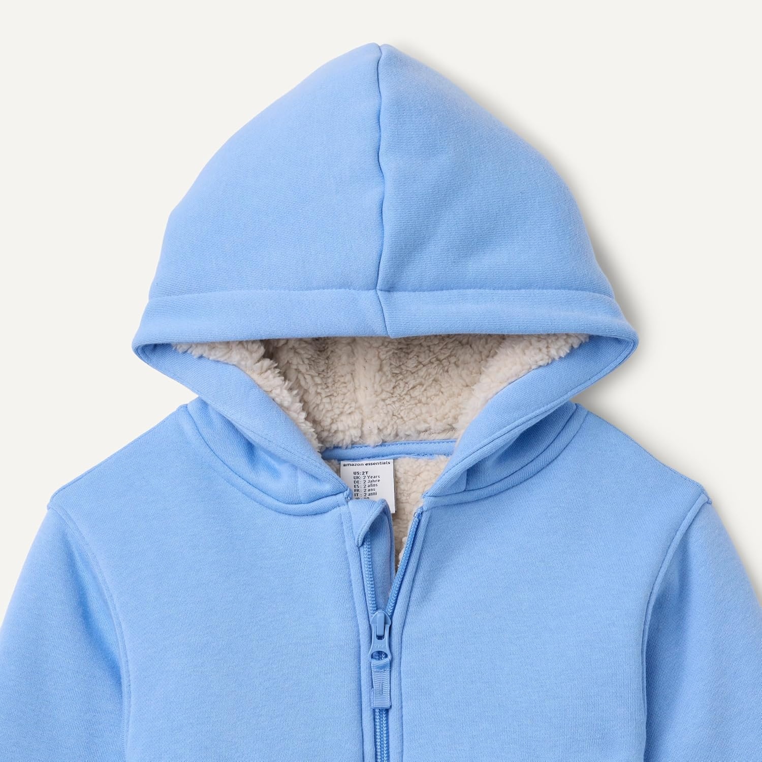 image:imageAmazon Essentials Boys and Toddlers SherpaLined ZipUp Hoodie SweatshirtCornflower Blue