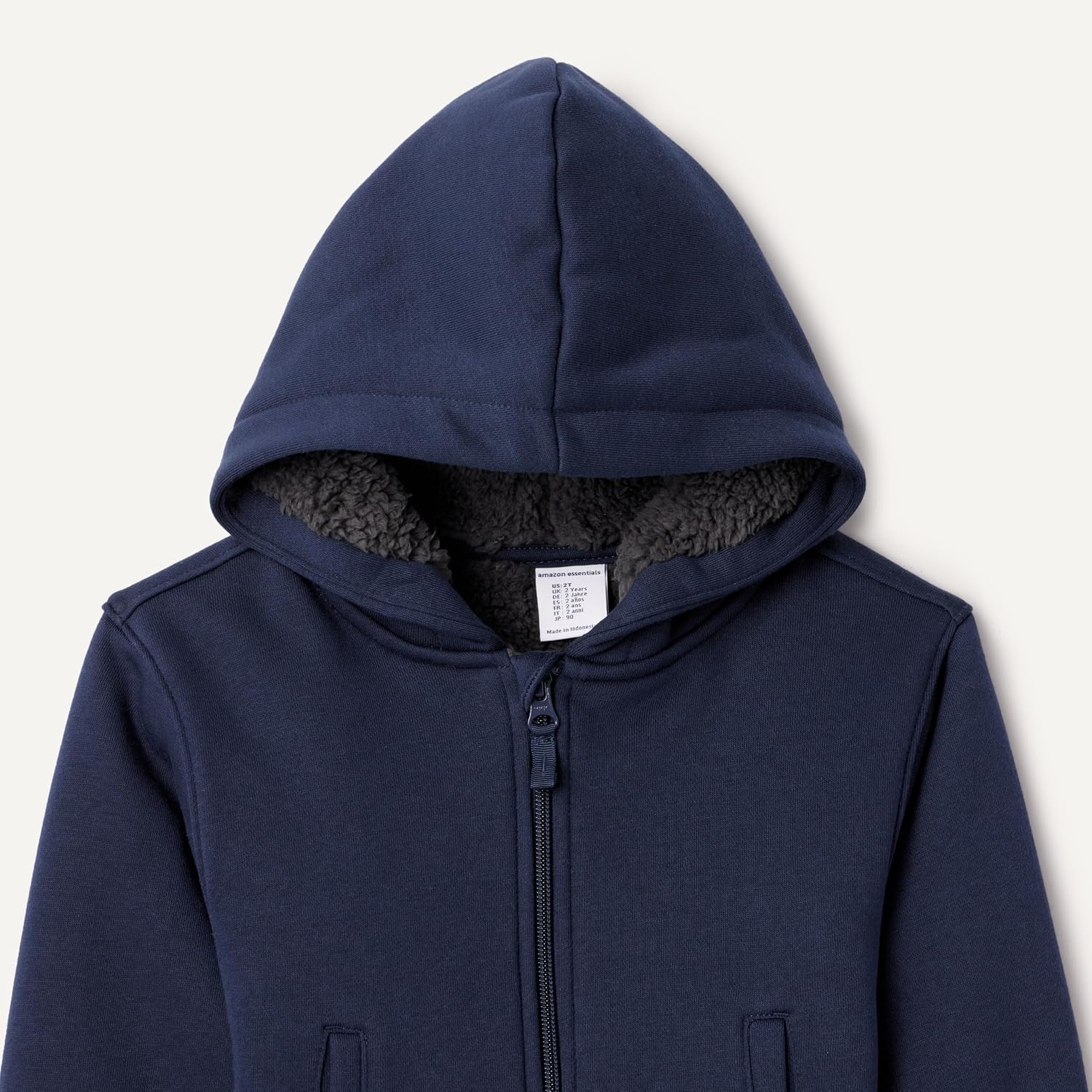 image:imageAmazon Essentials Boys and Toddlers SherpaLined ZipUp Hoodie SweatshirtNavy