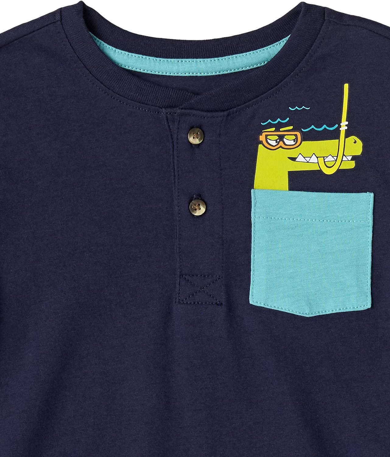 image:imageAmazon Essentials Boys and Toddlers ShortSleeve Henley TShirts Previously Spotted Zebra Multipacks
