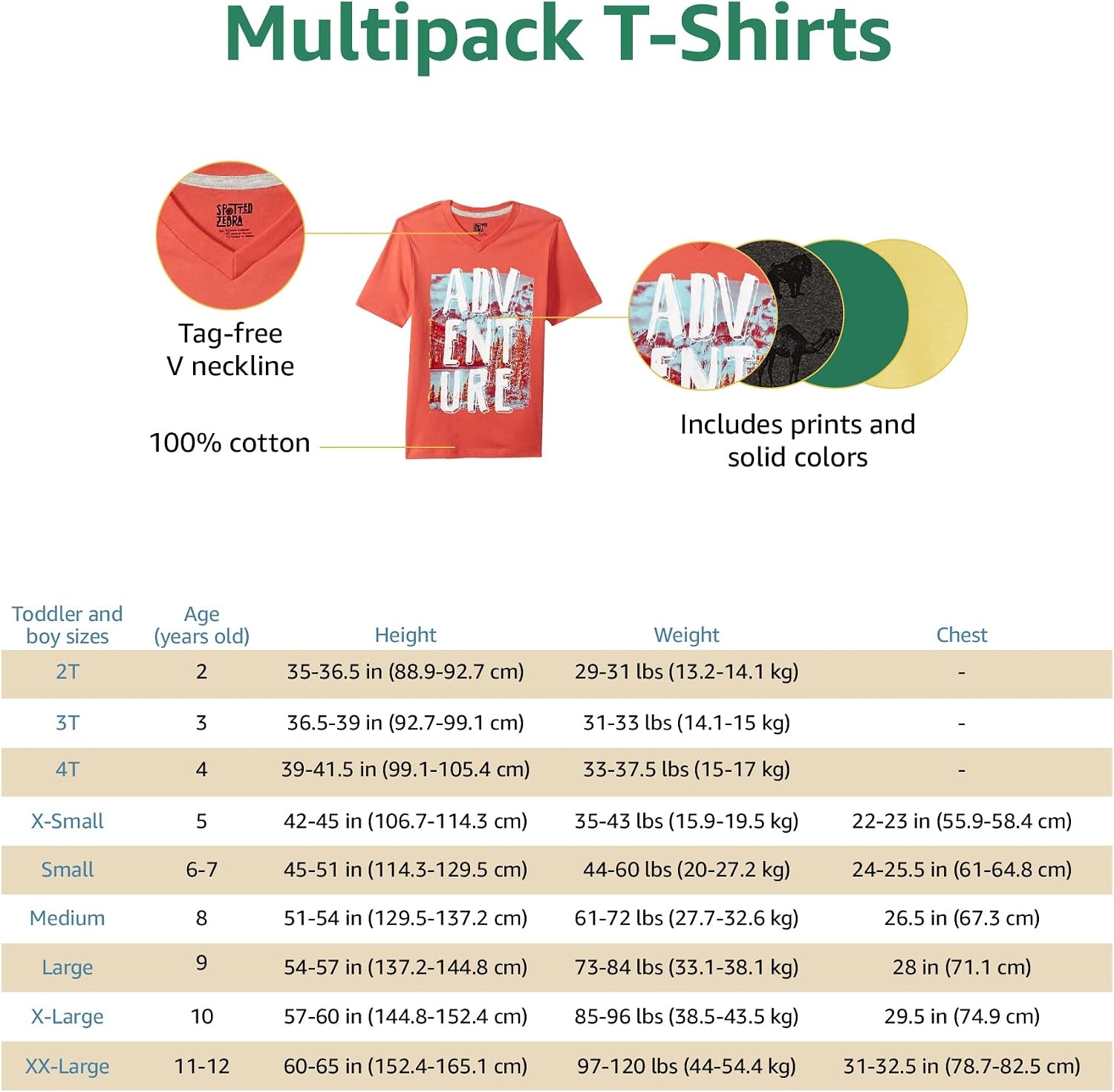 image:imageAmazon Essentials Boys and Toddlers ShortSleeve VNeck TShirt Tops