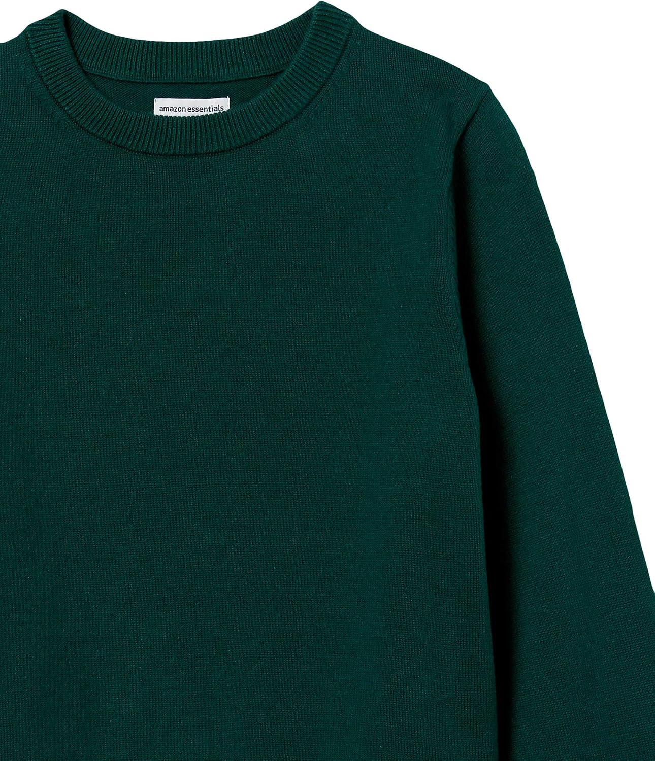 image:imageAmazon Essentials Boys and Toddlers Uniform Cotton Crewneck Pullover SweaterGreen