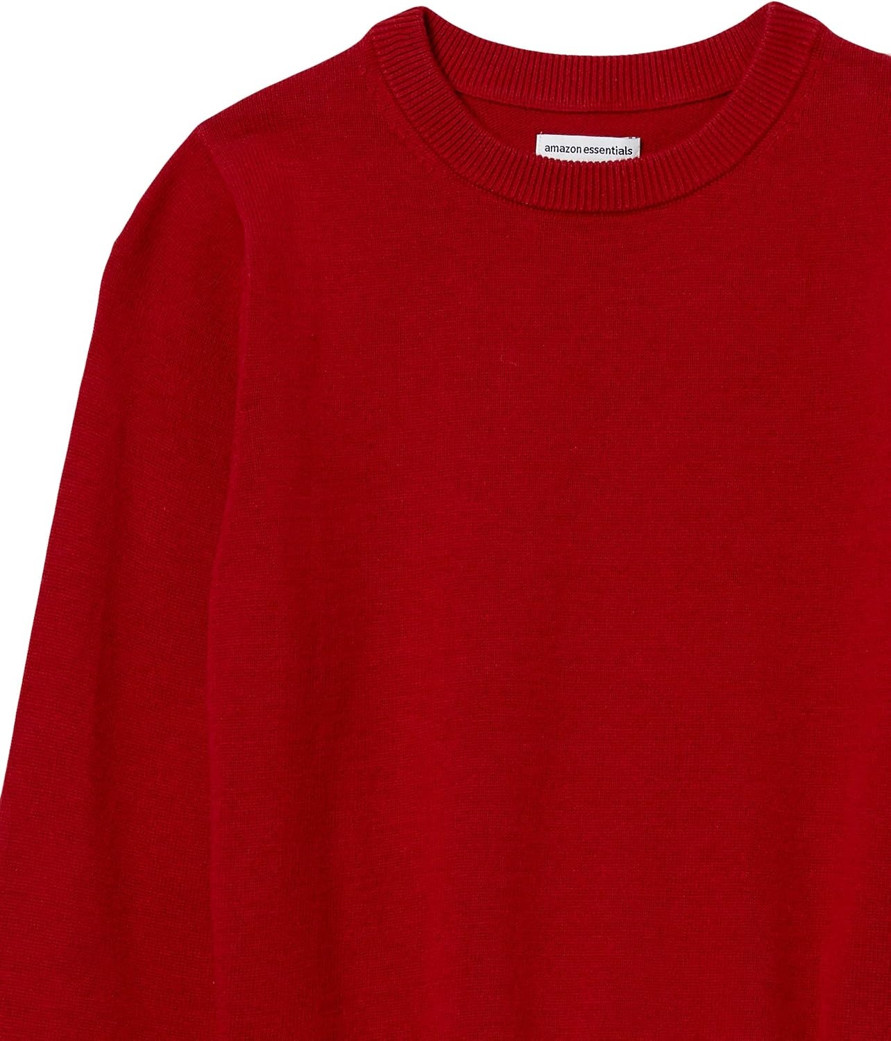 image:imageAmazon Essentials Boys and Toddlers Uniform Cotton Crewneck Pullover SweaterRed