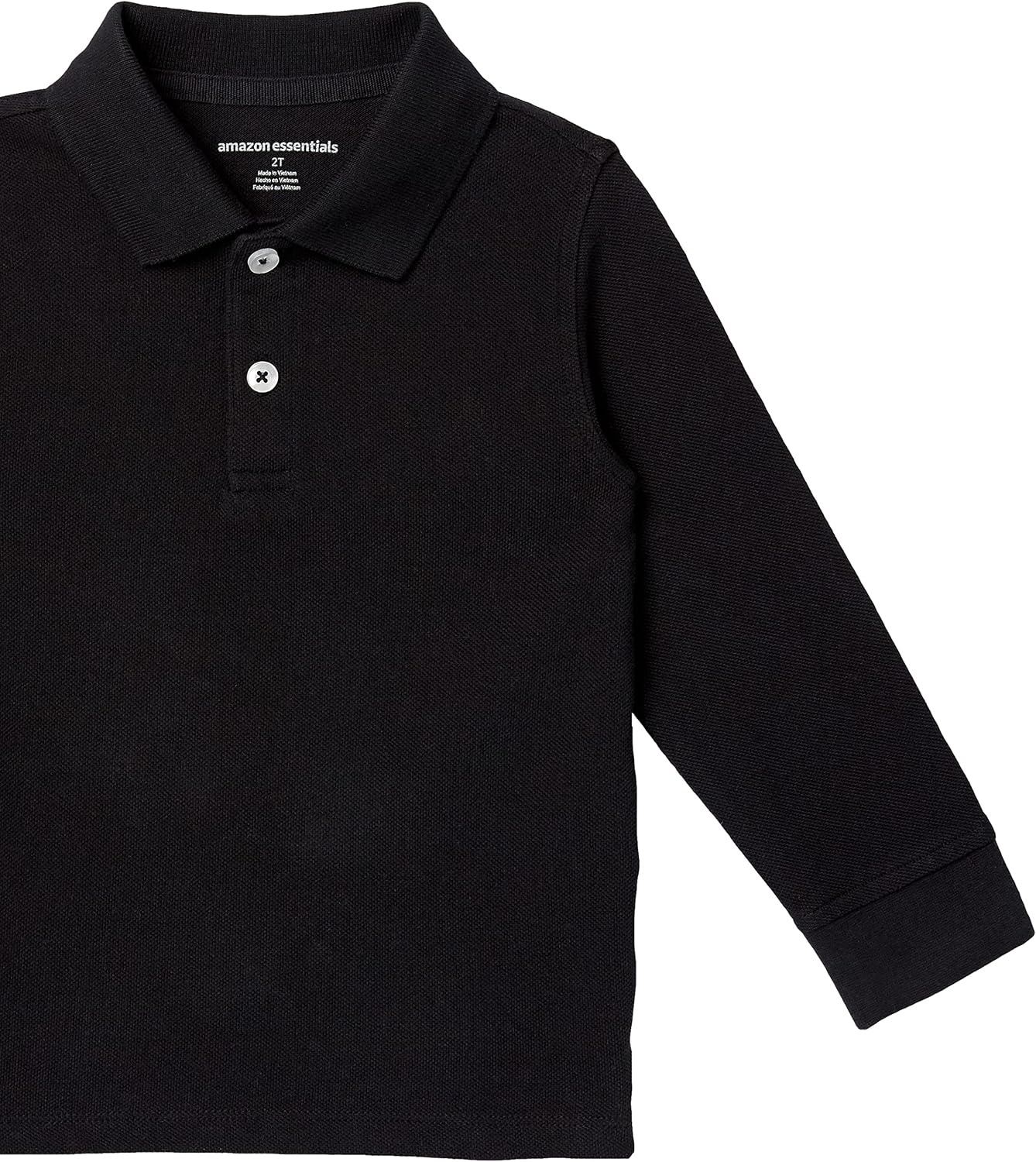 image:imageAmazon Essentials Boys and Toddlers Uniform Long Sleeve Pique Polo Shirt for School Uniform5pack Black