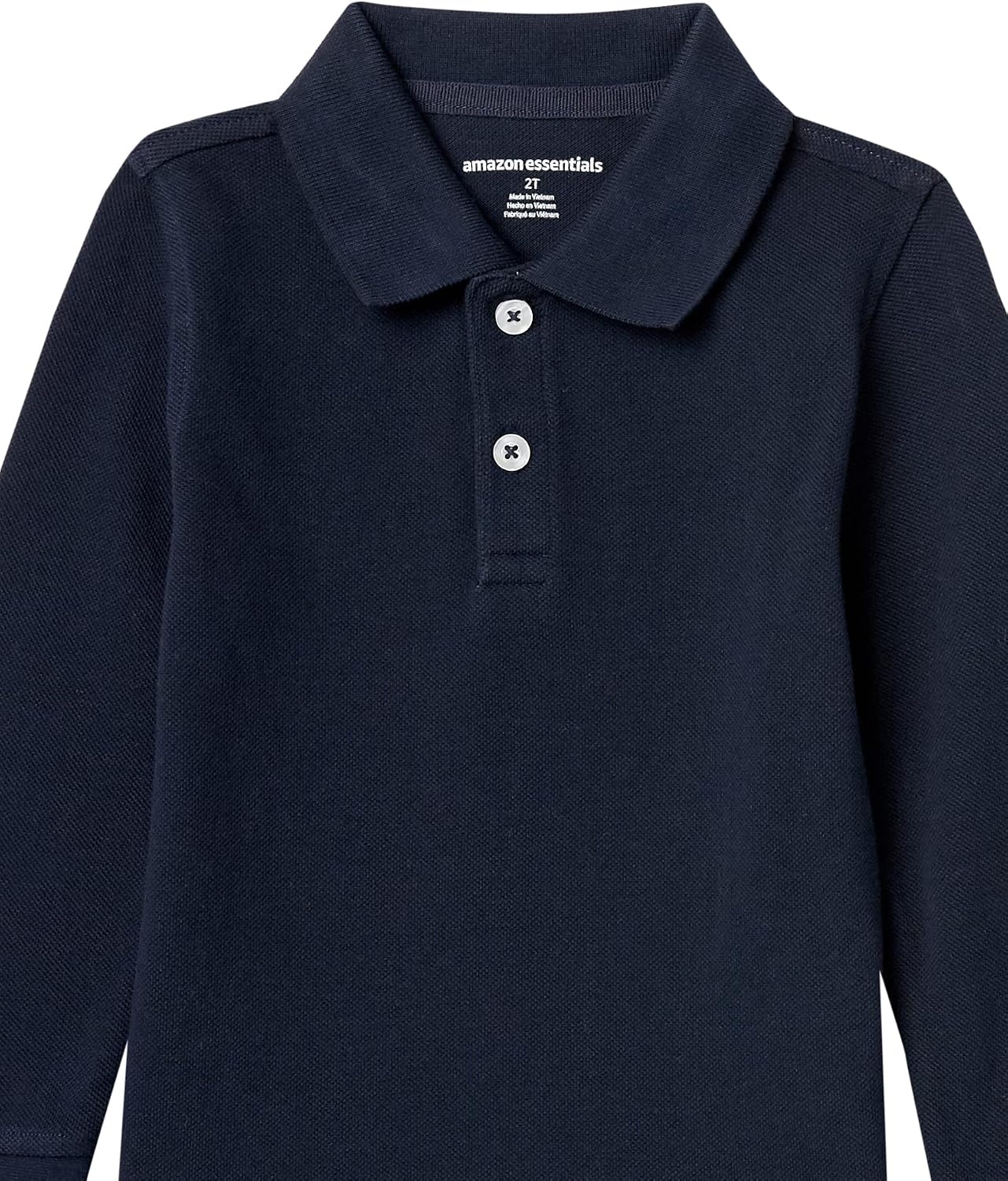 image:imageAmazon Essentials Boys and Toddlers Uniform Long Sleeve Pique Polo Shirt for School Uniform5pack Navy