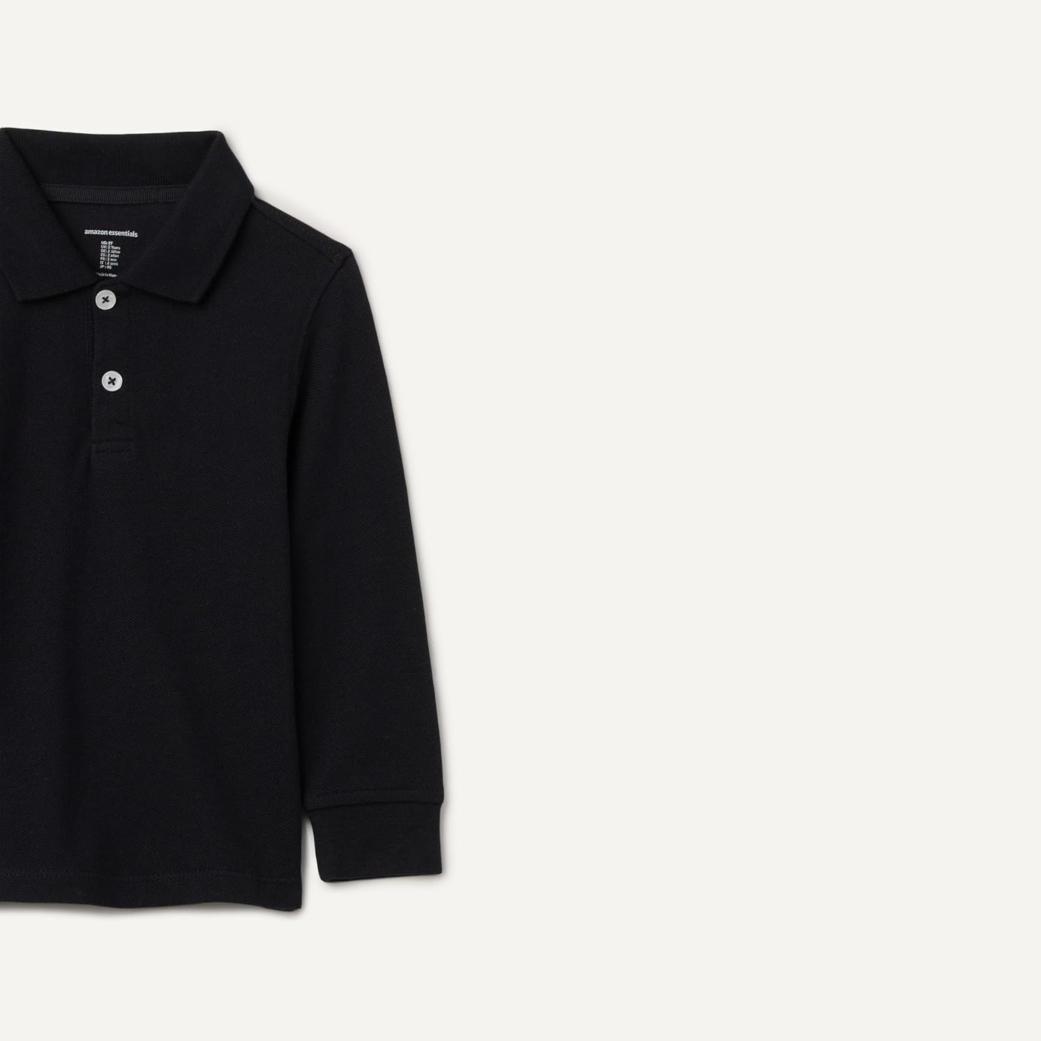 image:imageAmazon Essentials Boys and Toddlers Uniform Long Sleeve Pique Polo Shirt for School UniformBlack