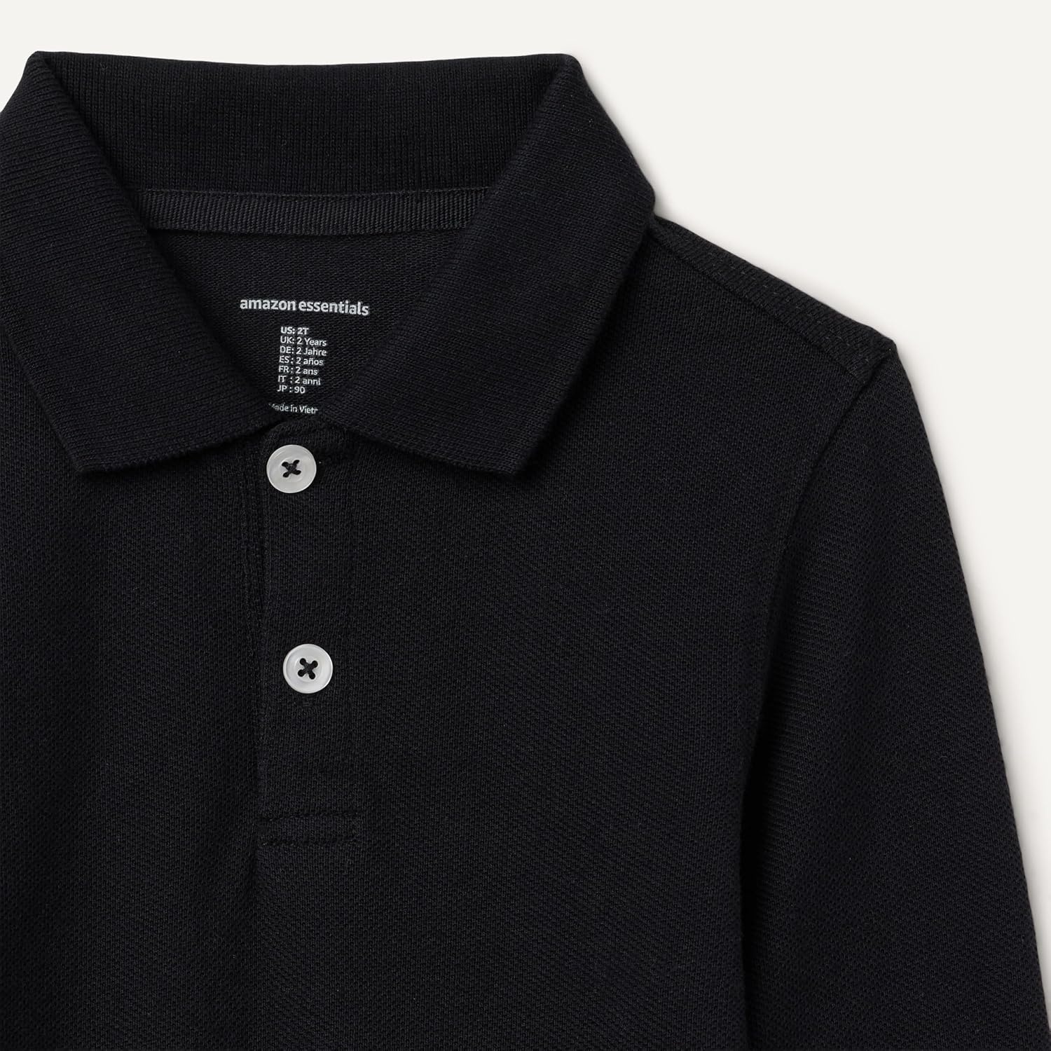 image:imageAmazon Essentials Boys and Toddlers Uniform Long Sleeve Pique Polo Shirt for School UniformBlack