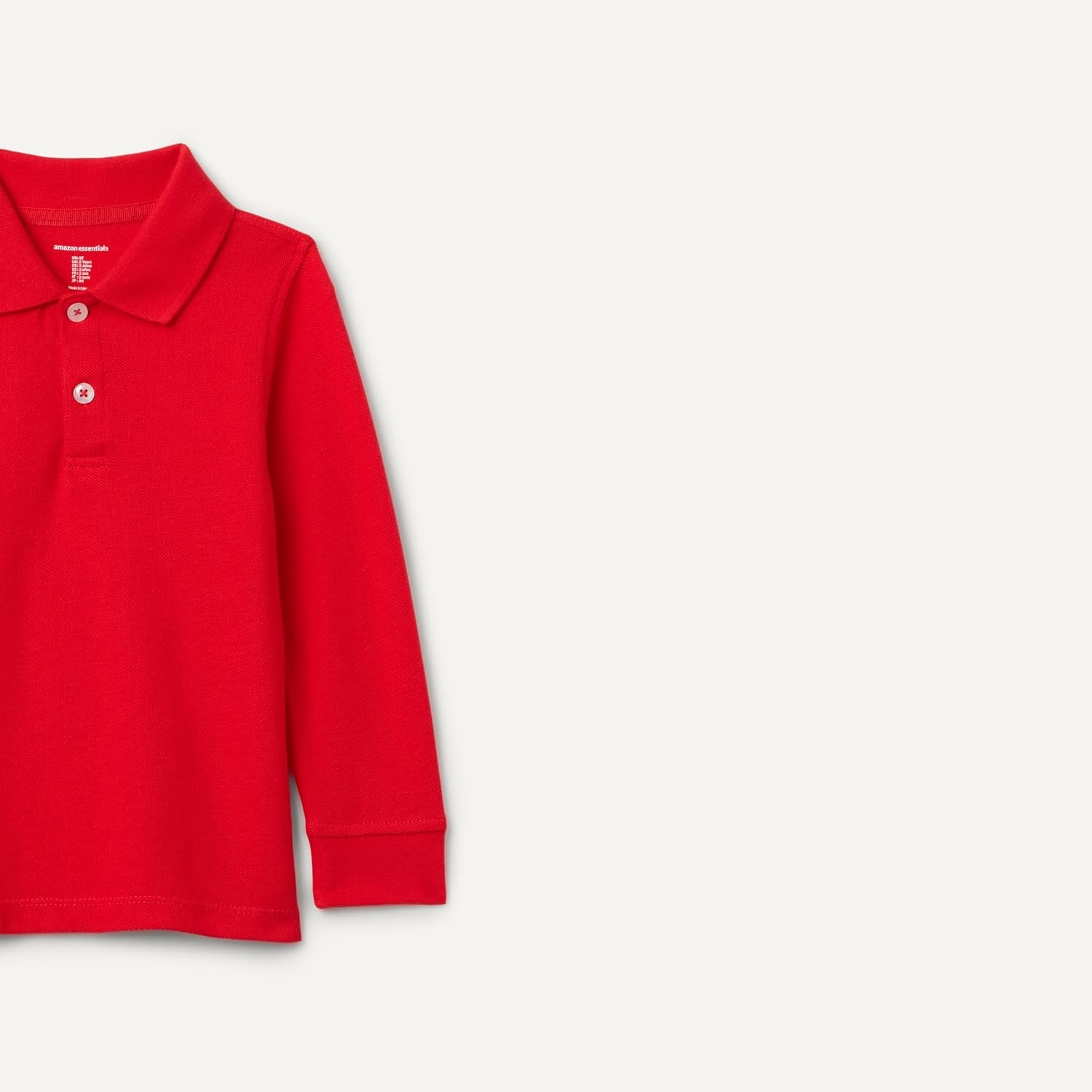 image:imageAmazon Essentials Boys and Toddlers Uniform Long Sleeve Pique Polo Shirt for School UniformBright Poppy Red