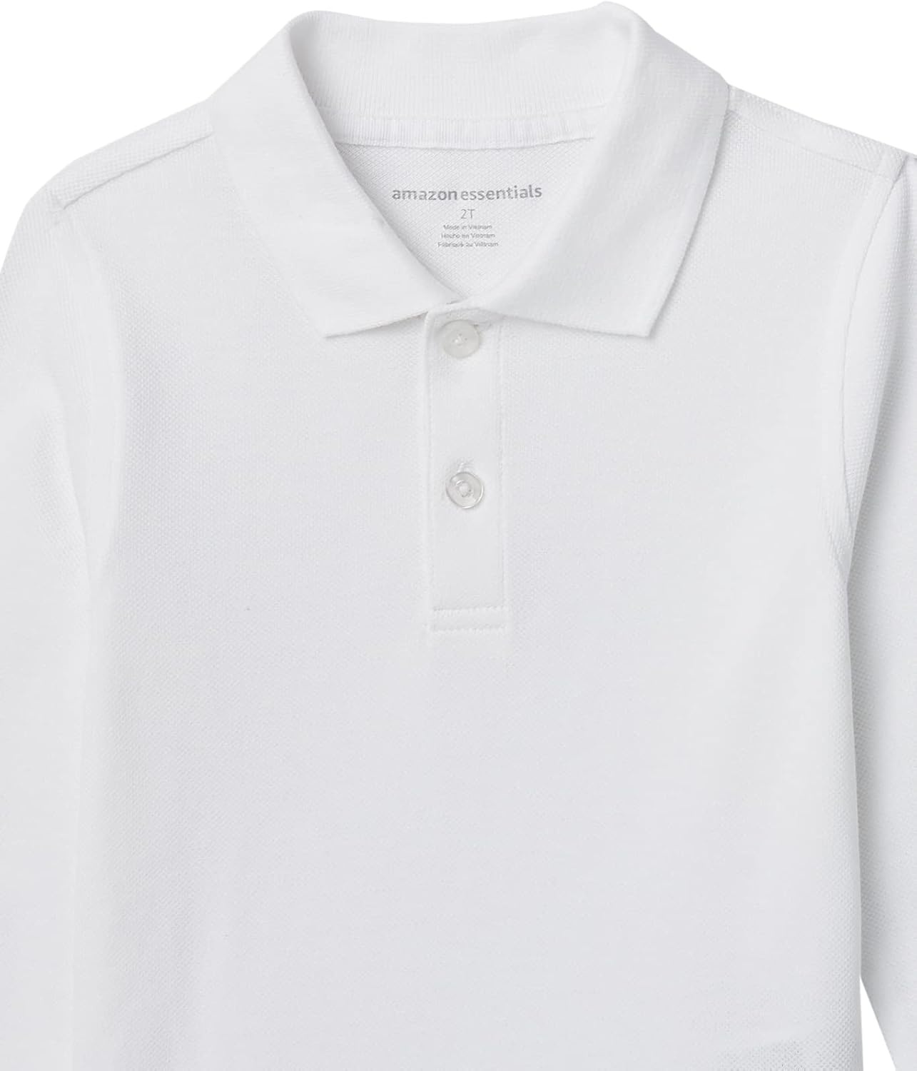 image:imageAmazon Essentials Boys and Toddlers Uniform Long Sleeve Pique Polo Shirt for School UniformWhite