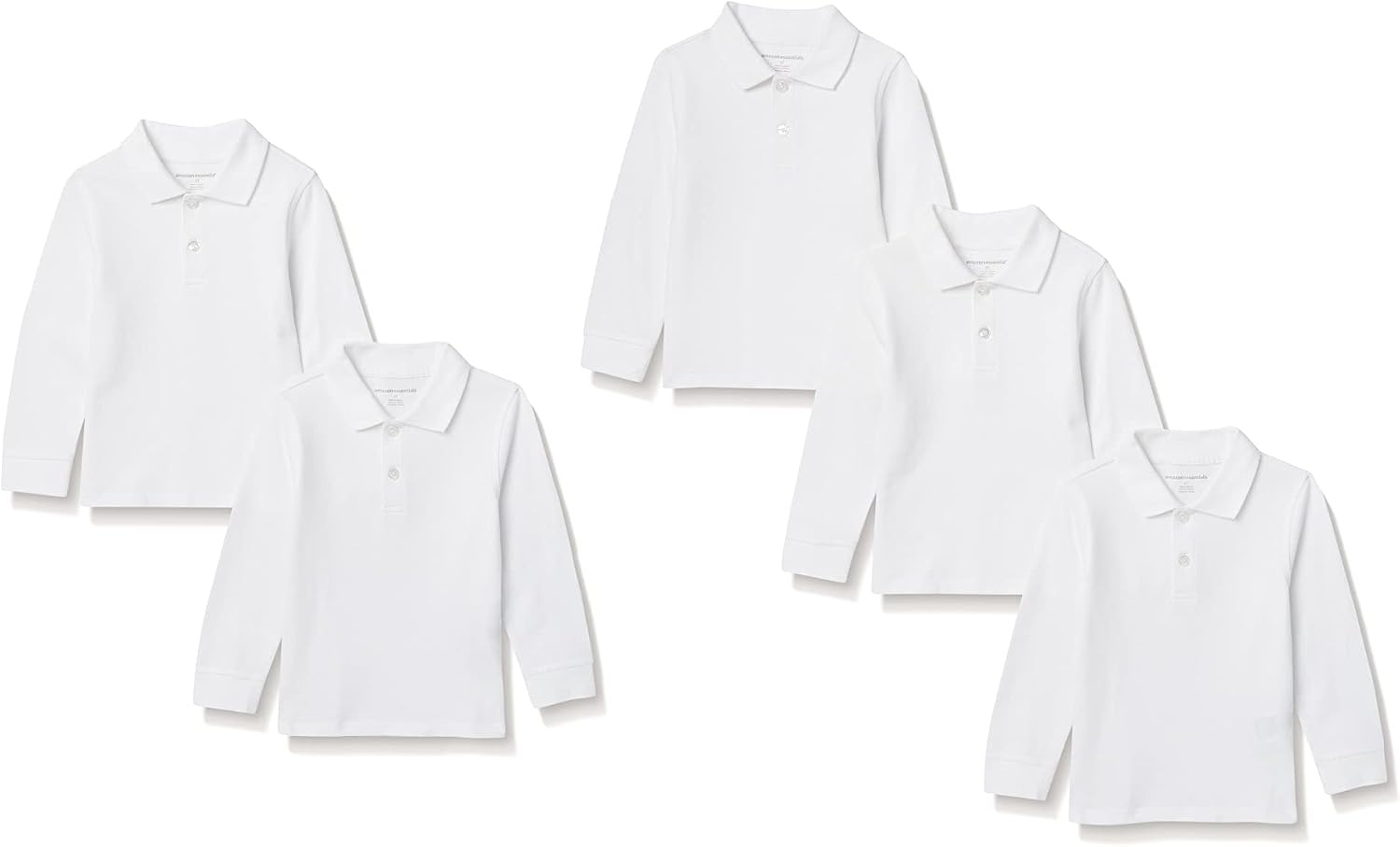 image:imageAmazon Essentials Boys and Toddlers Uniform Long Sleeve Pique Polo Shirt for School UniformWhite