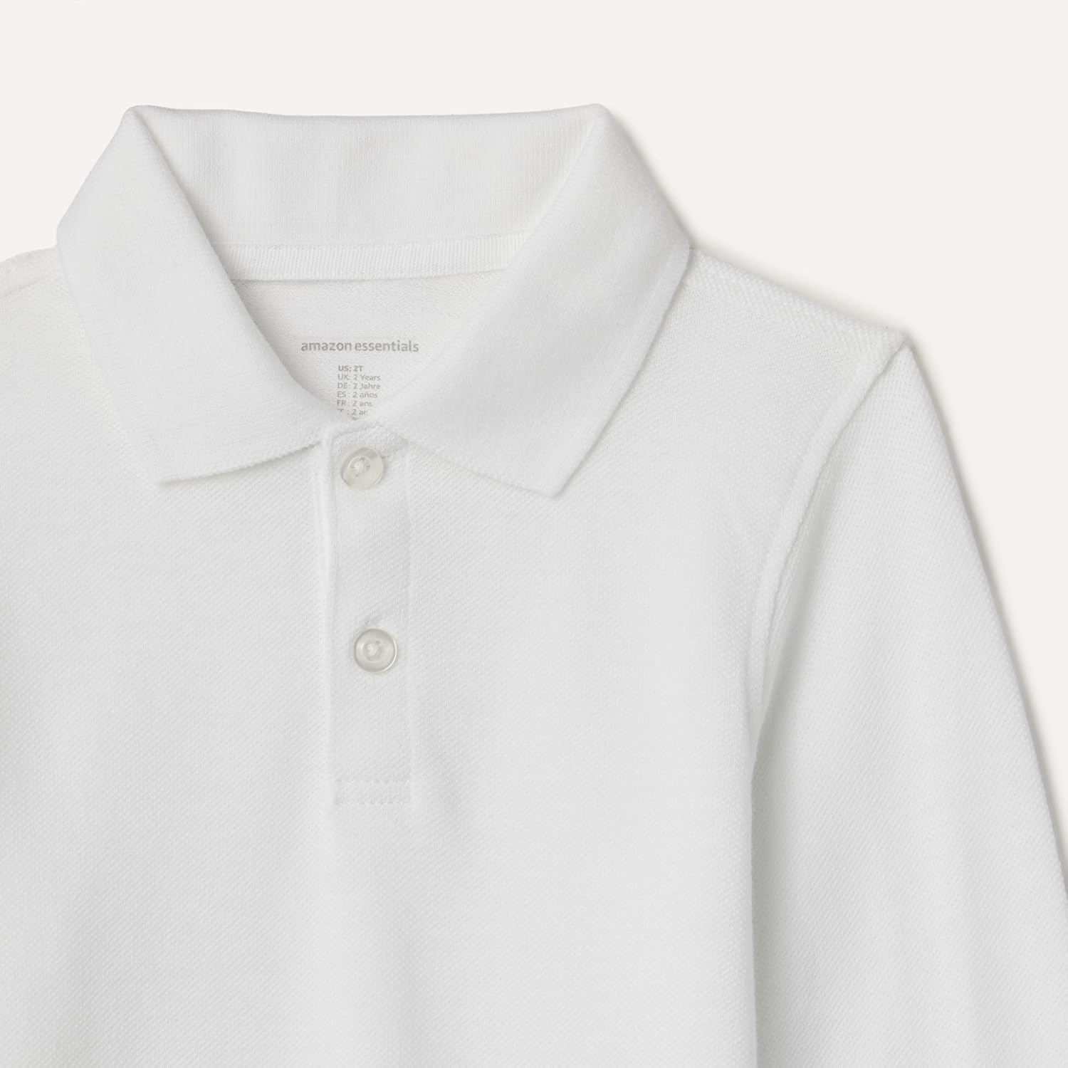 image:imageAmazon Essentials Boys and Toddlers Uniform Long Sleeve Pique Polo Shirt for School UniformWhite