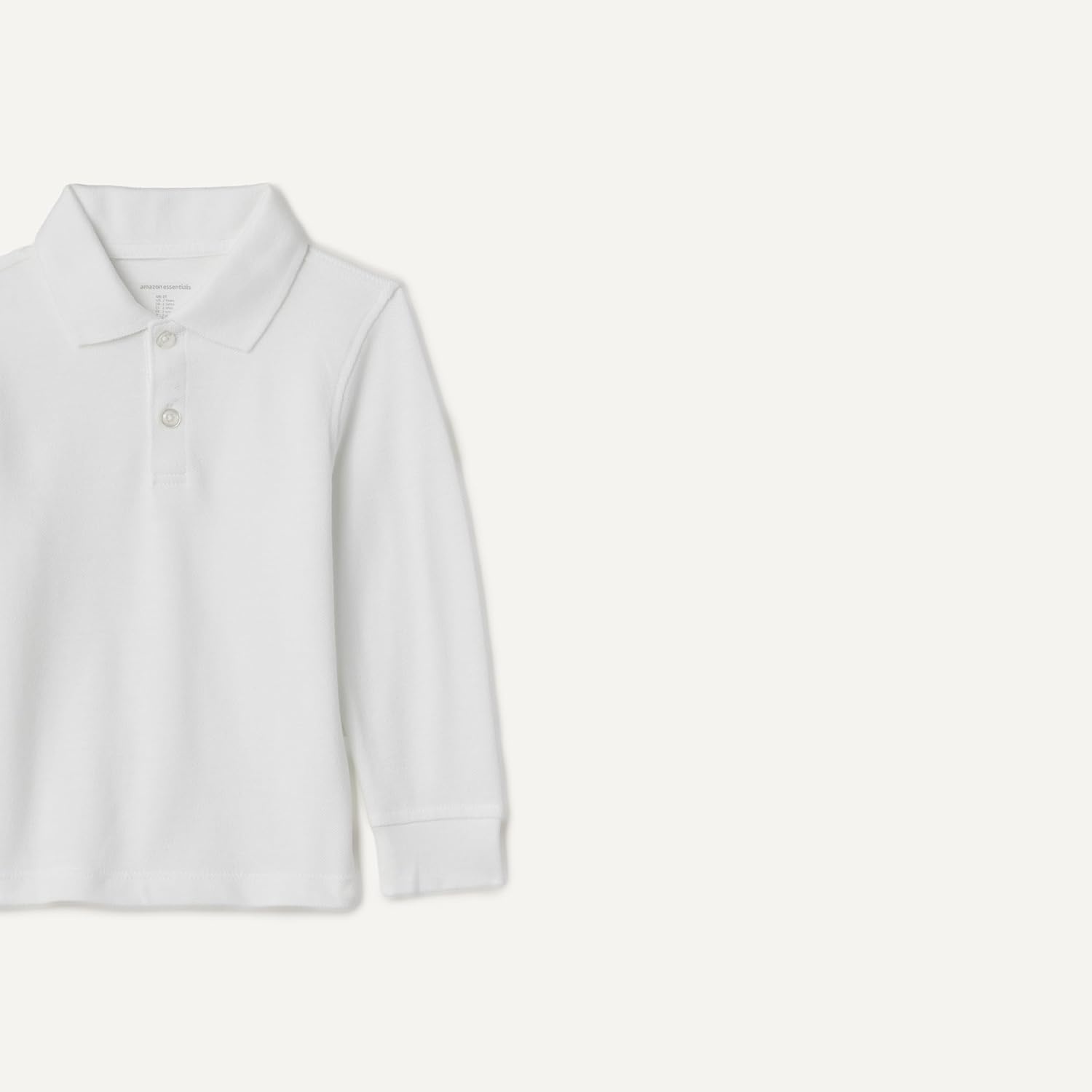 image:imageAmazon Essentials Boys and Toddlers Uniform Long Sleeve Pique Polo Shirt for School UniformWhite