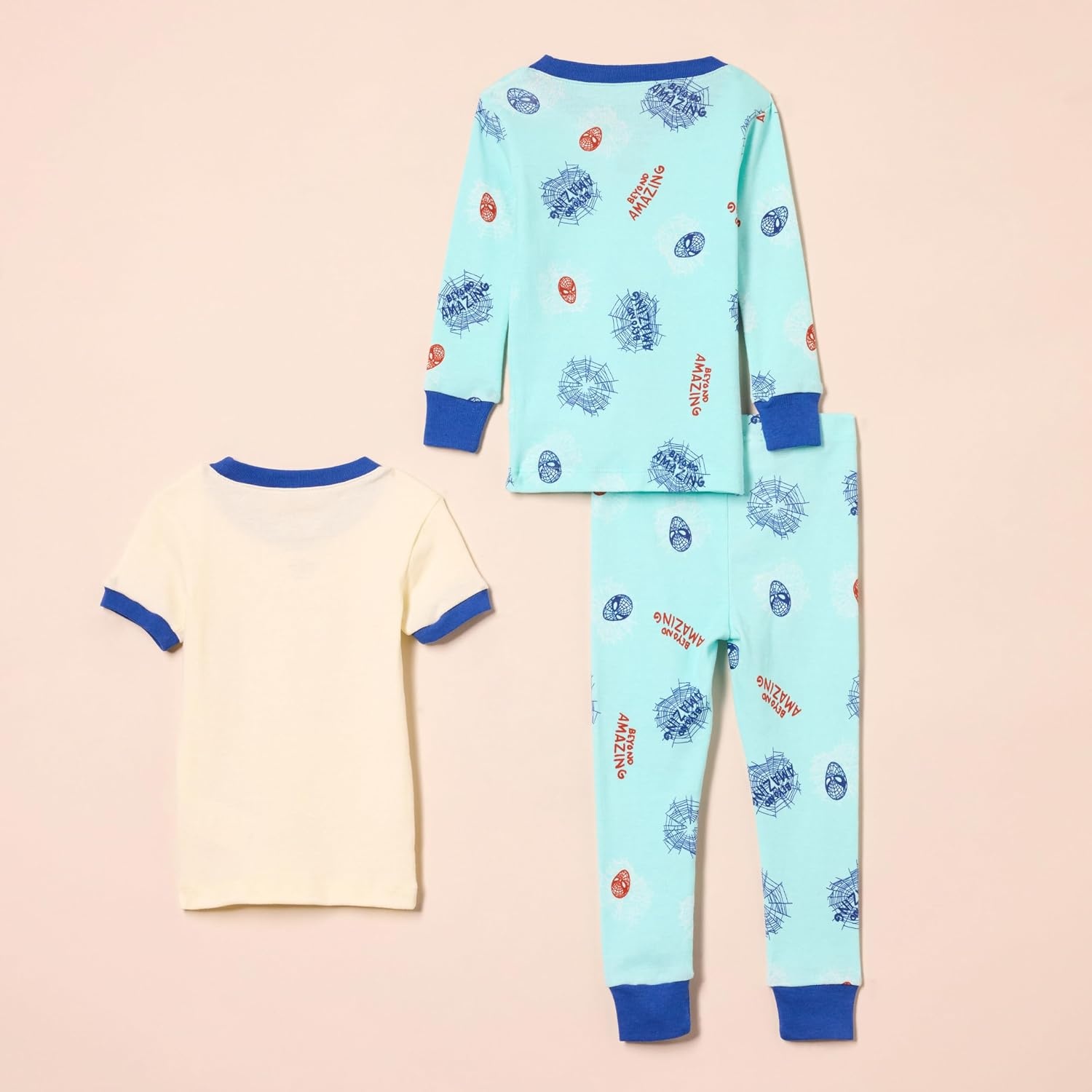 image:imageAmazon Essentials Disney Marvel Star Wars Boys and Toddlers SnugFit Cotton Pajama Sleepwear Sets3piece Marvel Amazing Spiderman Set