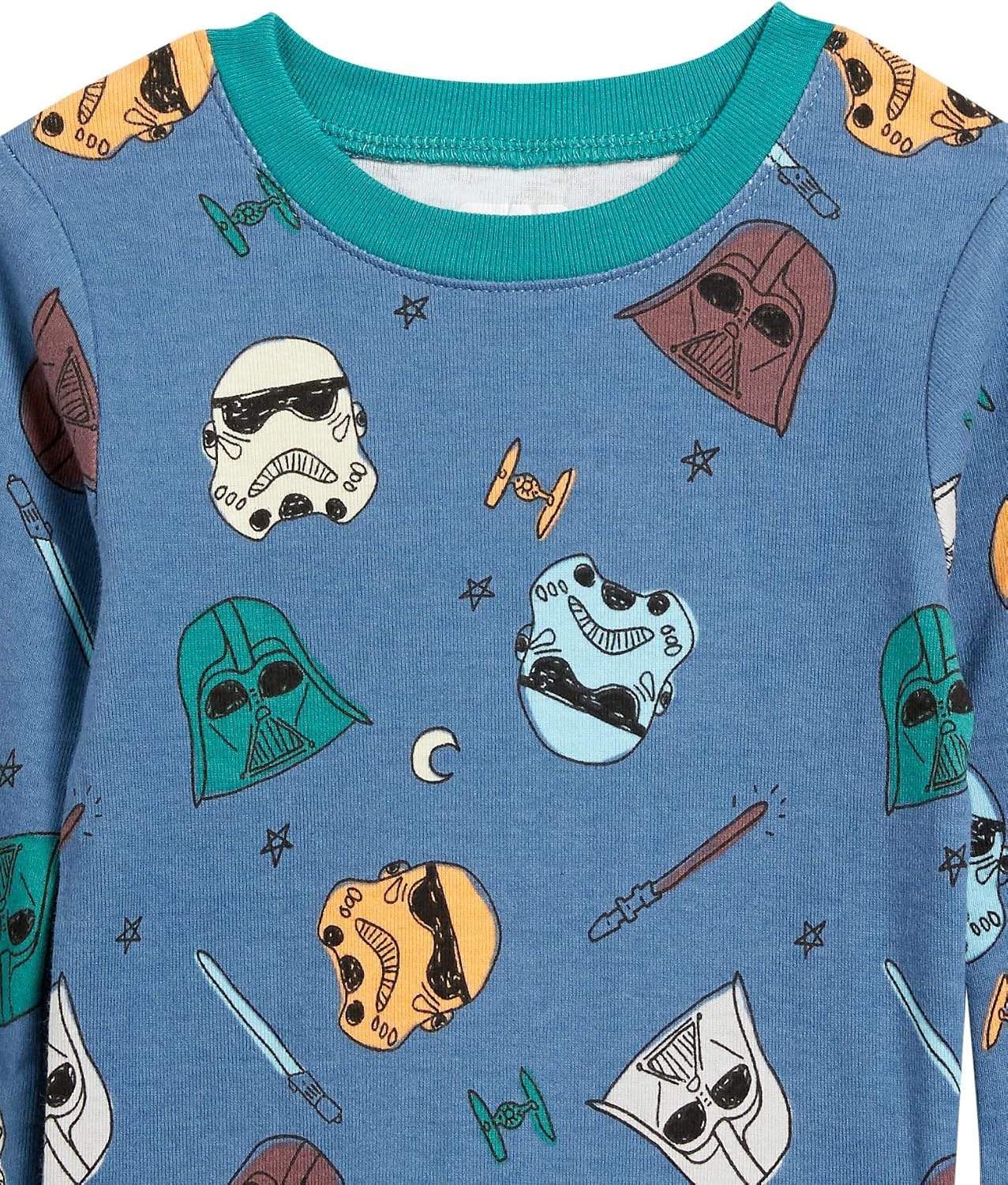 image:imageAmazon Essentials Disney Marvel Star Wars Boys and Toddlers SnugFit Cotton Pajama Sleepwear Sets3piece Star Wars Navy Rule the Galaxy Set