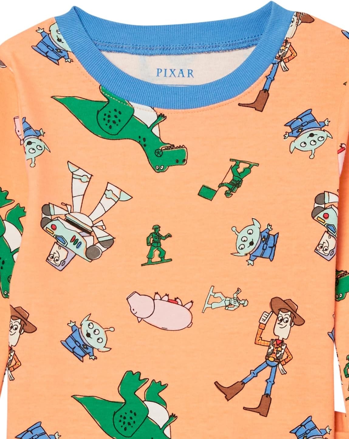 image:imageAmazon Essentials Disney Marvel Star Wars Boys and Toddlers SnugFit Cotton Pajama Sleepwear Sets3piece Toy Story Rex Set